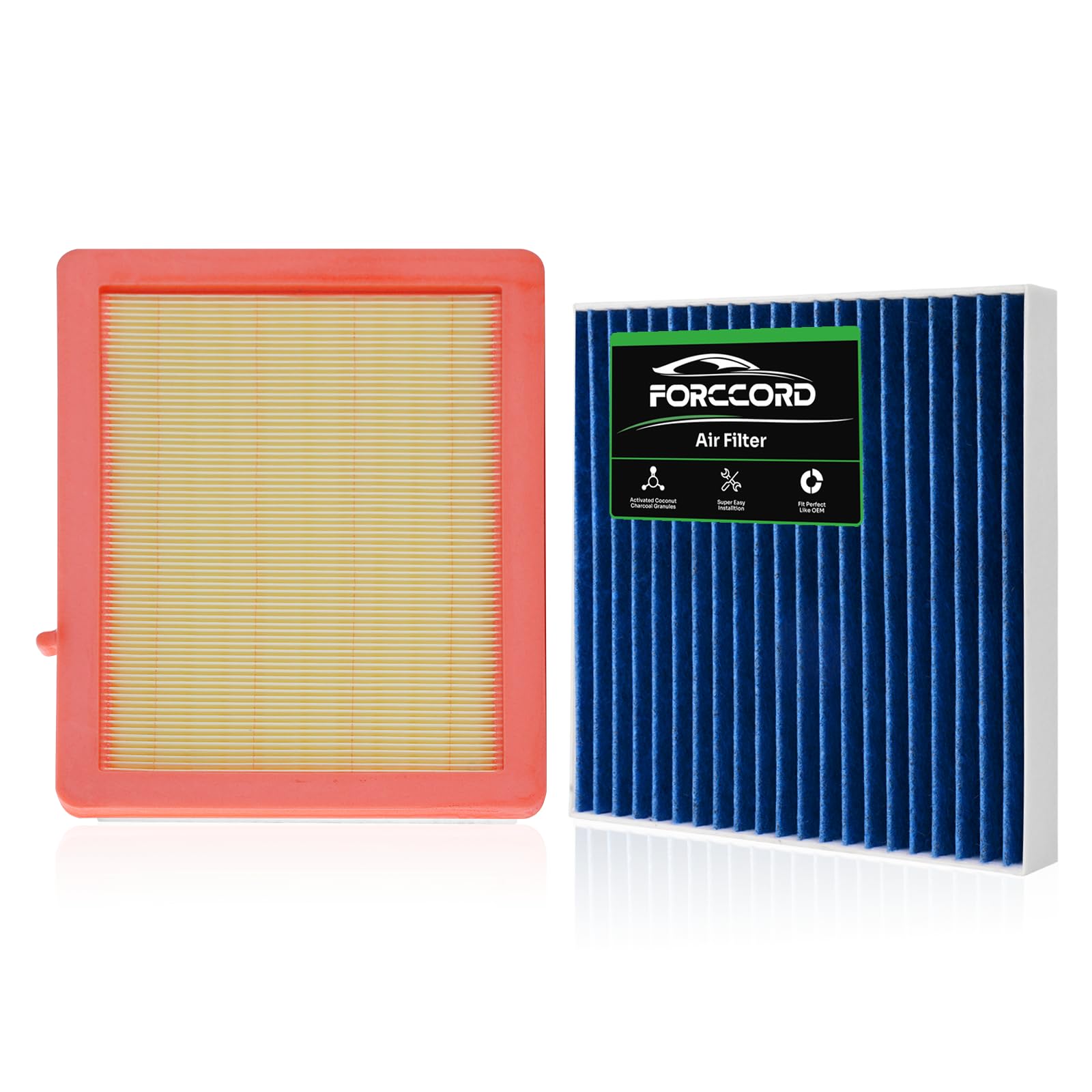Forccord Cabin & Engine Air Filter Fit For Chevrolet Equinox 2018-2026, Gmc Terrain 2018-2026 Activated Carbon Cabin Filter Repl