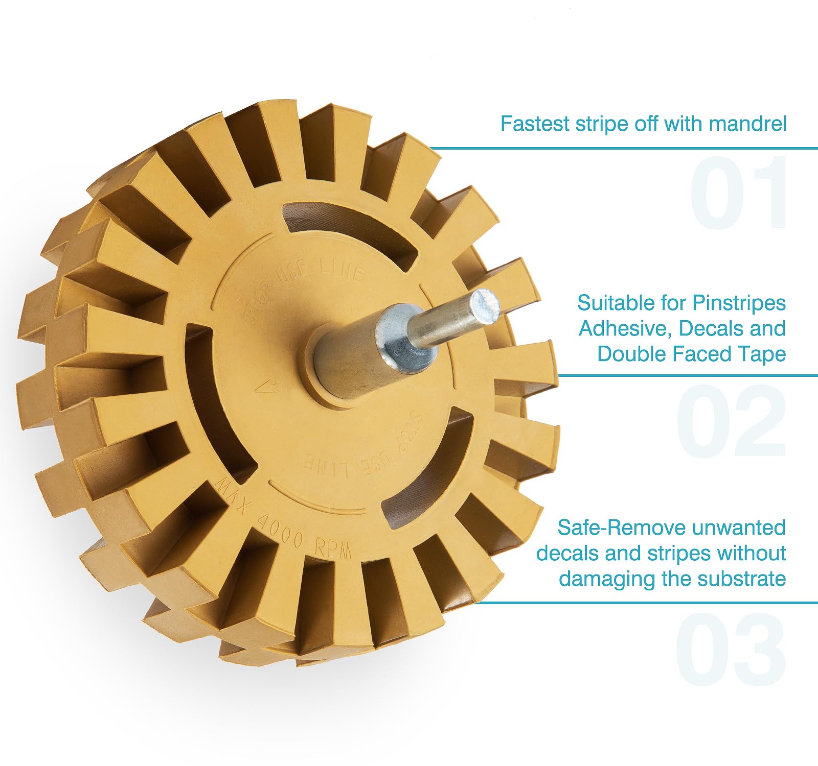 Shawya Decal Remover Eraser Wheel Rubber Eraser Wheel Adhesive Remover Wheel For Cars Sticker Remover Tool Removes Pinstripe Str