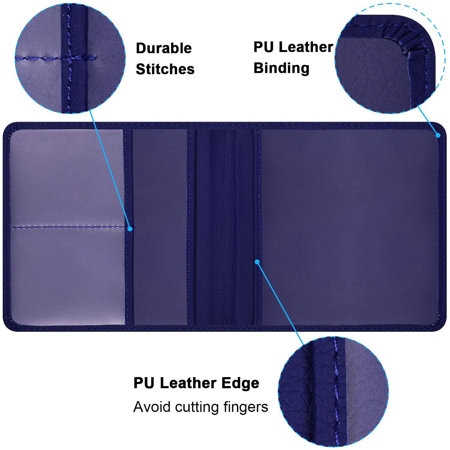 Wisdompro Small Car Registration And Insurance Documents Holder - Premium Pu Leather Vehicle Glove Box Paperwork Wallet Case Org