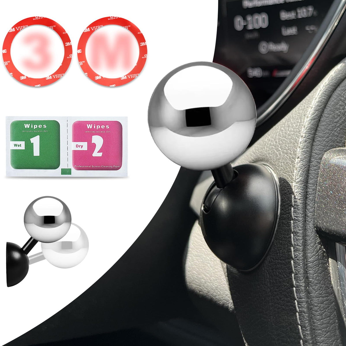 Electroplating Car Joystick Push Start Button Cover, Metal Push to Start Accessories, Car Starter Engine Start Stop Button Cover