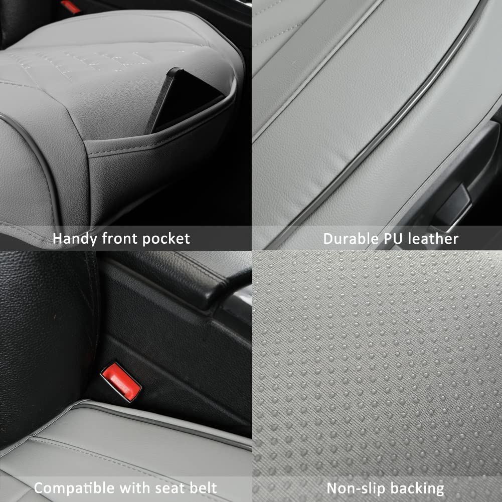 Giant Panda 1Pack Front Car Seat Cover Bottom Seat Cover, Pu Leather Driver Car Seat Protector Fits 95% Of Vehicles, Wrapping Ar