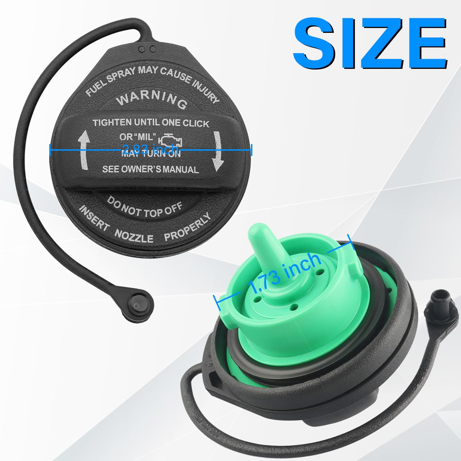 Volkswagen Gas Cap - 3C0201550N for VW CC (2009-2017), Eos (2007-2016), Passat (2006-2010), Tiguan (2009-2017) Accessories