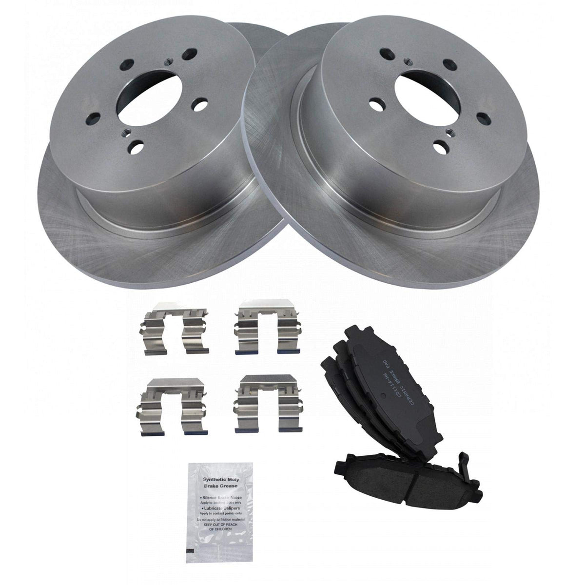 Trq Rear Brake Pad & Rotor Kit Brake Pads Brake Rotor Ceramic Compatible With 2005-2009 Subaru Legacy Outback