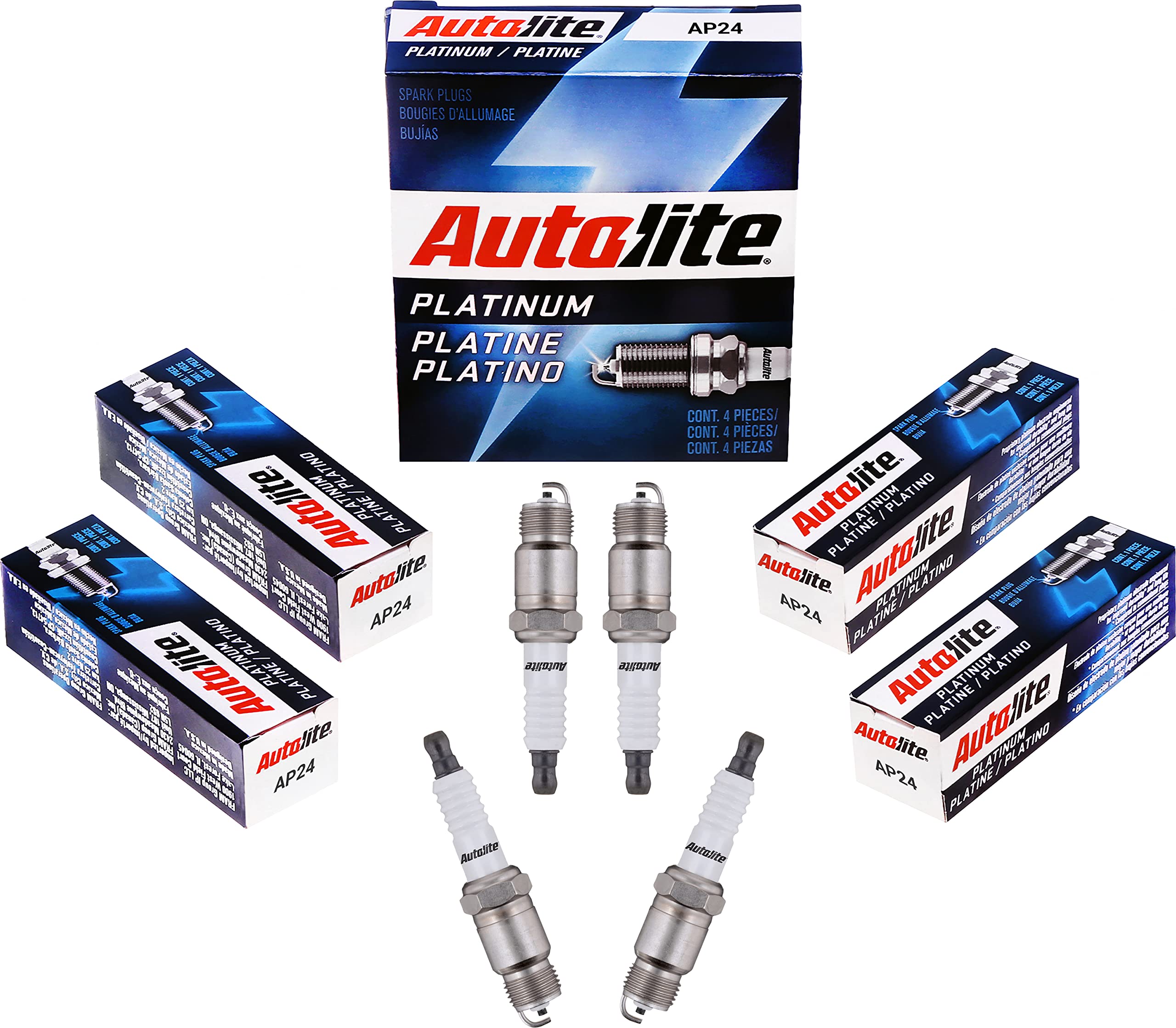Autolite Ap24-4Pk Platinum Spark Plug, Pack Of 4