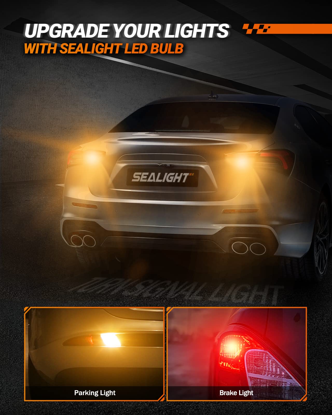 Sealight Led Turn Signal Bulb, 3157 Led Bulbs Amber Yellow, 600% Brighter 3156 3457A 4057 4157 Led Light Bulb For Front Rear Tur