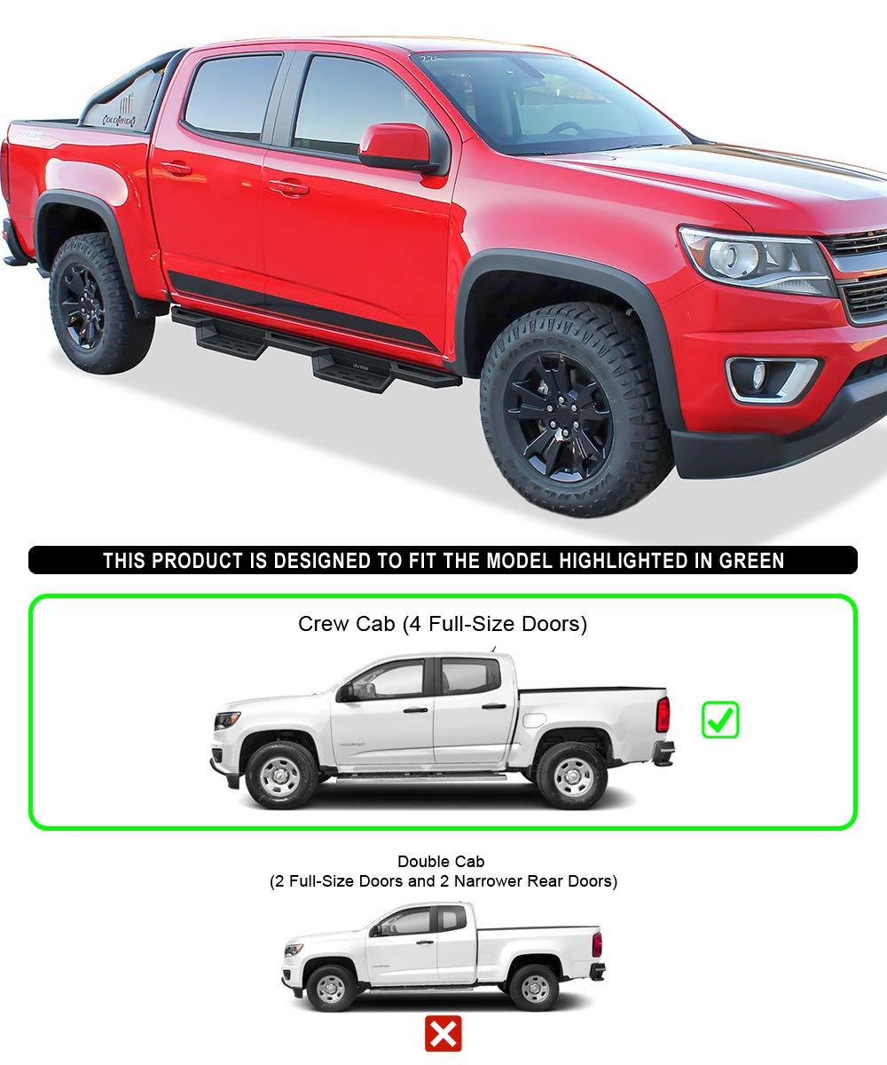 Aps 304 Stainless Steel Pocket Steps Running Boards Compatible With Chevy Colorado Gmc Canyon 2015-2025 Crew Cab