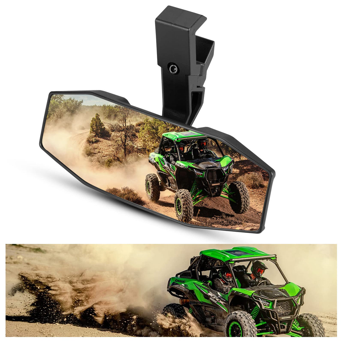 KIWI MASTER Rear View Center Mirror Compatible for Kawasaki Teryx KRX 1000 Mule Accessories Rearview Racing Convex Mirror 99994-