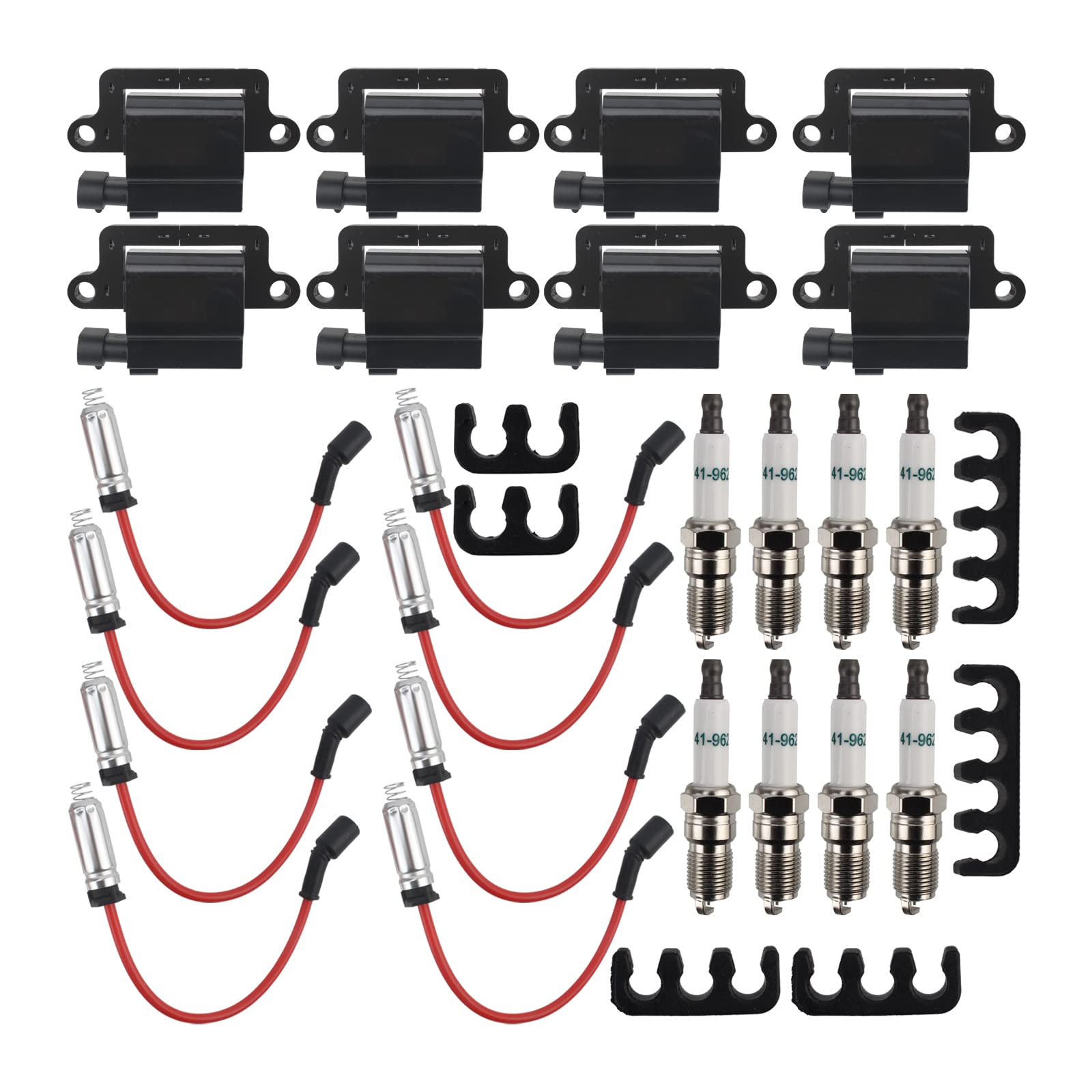 Partszen Uf271 Ignition Coil Square Spark Plug Wire For Chevy Silverado 1500 Ssr Suburban Tahoe Avalanche Cadillac Escalade Gmc 