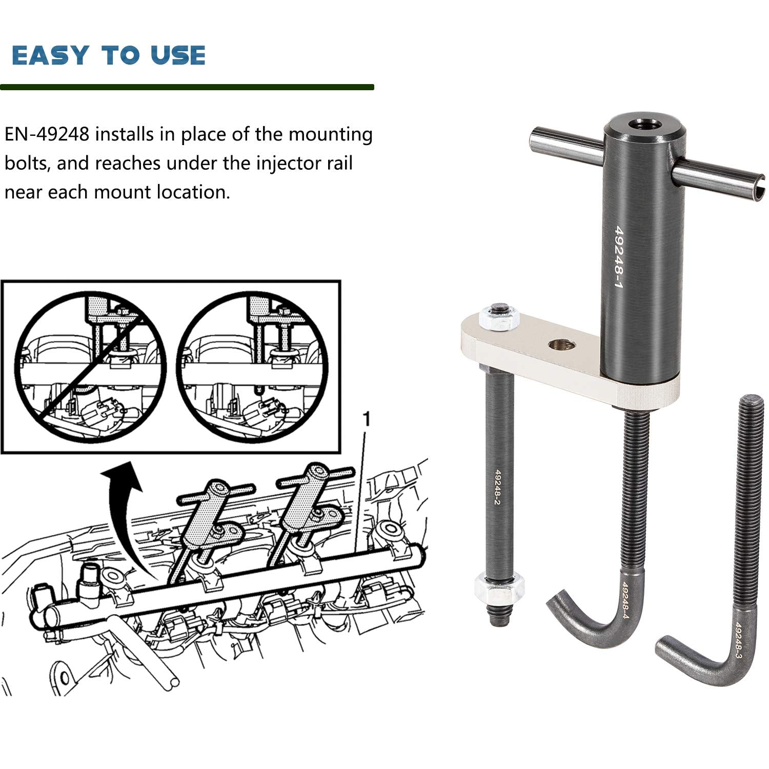 En-49248 Injector Rail Assembly Remover Tool 6706 For Cadillac, Saturn, Pontiac And Chevrolet 27-214 Direct Injection Engines