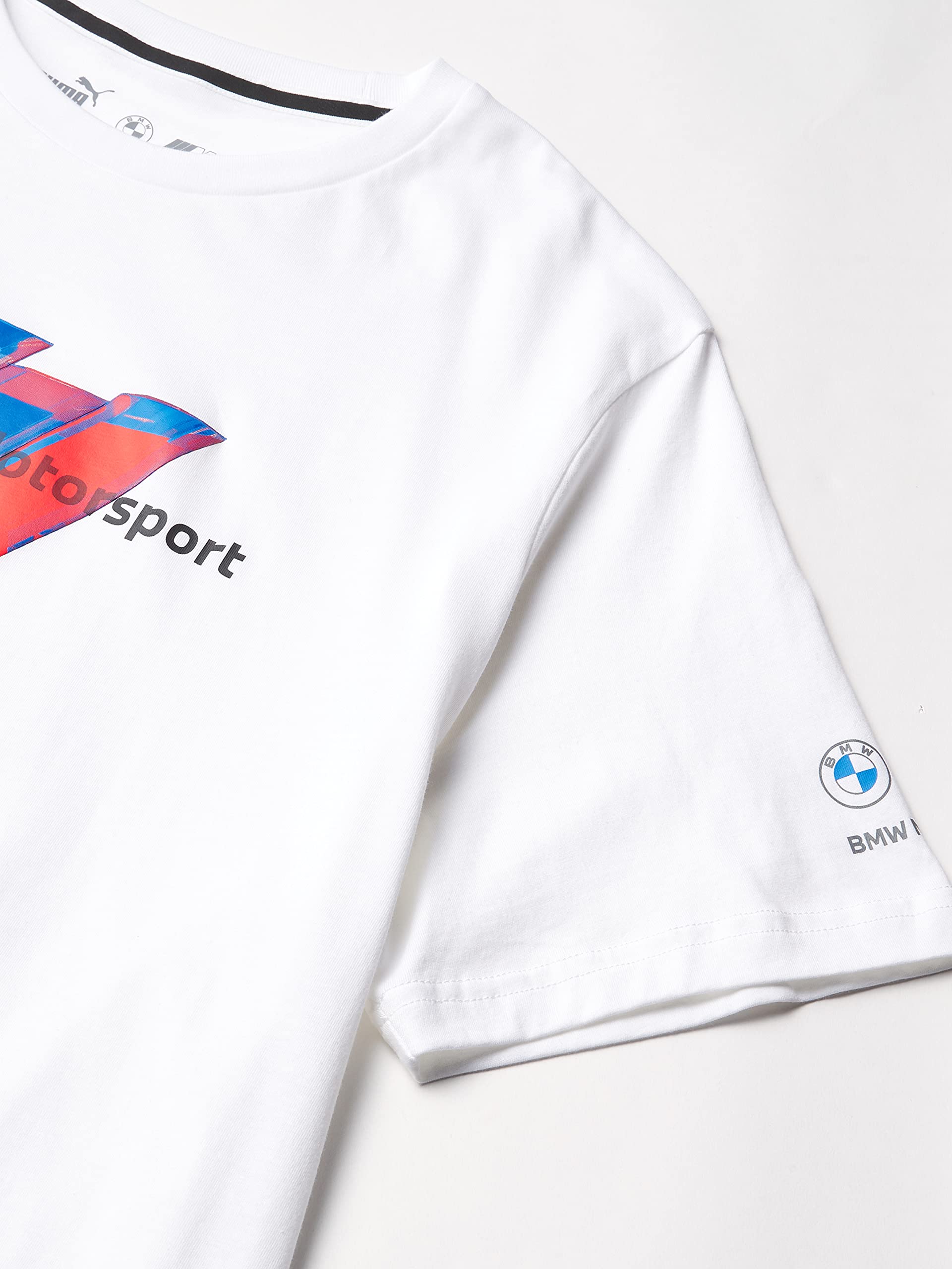 PUMA Men's Standard BMW MMS Logo Tee White, Medium