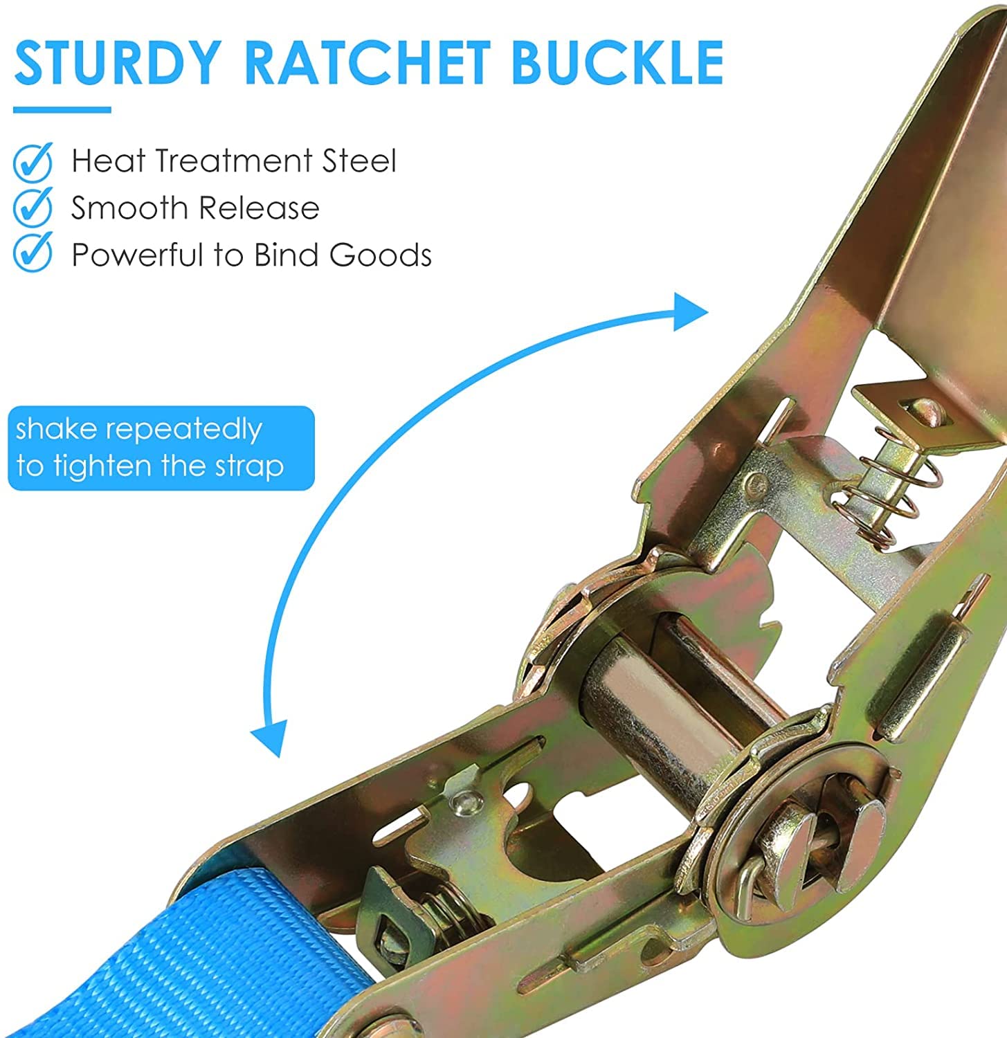 Tlgreen 10 Pcs 1' X 20' Ratchet Staps, Luggage Tie Down Straps, No Hook, Ratchet Straps Heavy Duty,1760 Break Strength Endless Ratchet Straps, Tie-Down Straps For Motorcycles, Trailer, Kayak, Blue