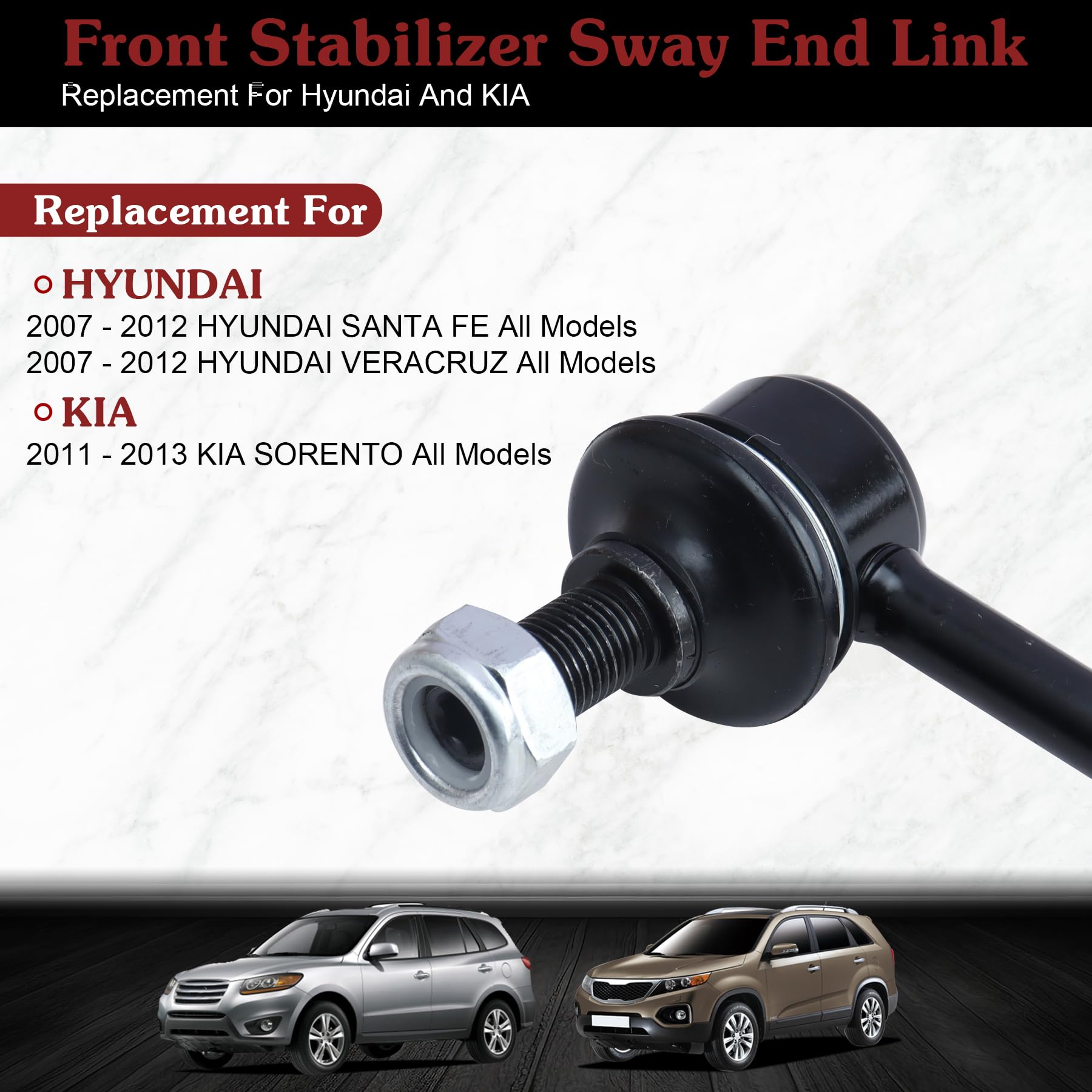 Stiueoav K750204 K750205 Sway Bar Link - Front Stabilizer End Link Compatible With 2007-2012 Hyundai Veracruz/Santa Fe?2011-2012