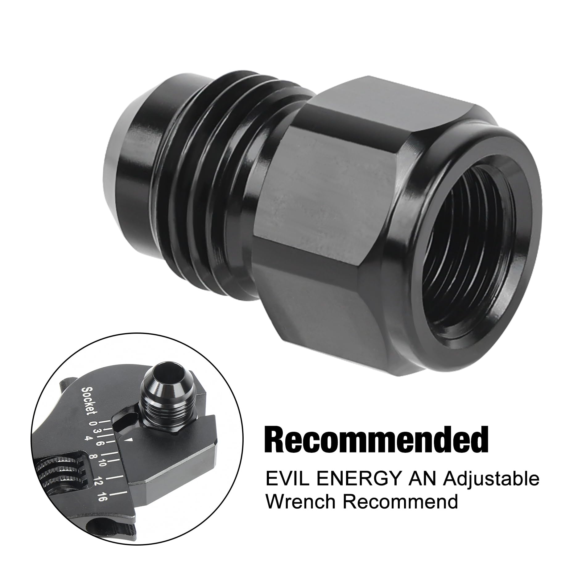 EVIL ENERGY 4AN Female to 6AN Male Falre Reducer Expander Adapter Fitting 2Pcs