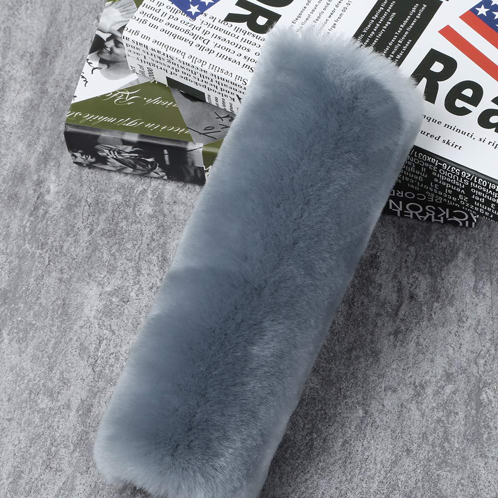 Ogland 2 Pack Natural Fur Comfort Auto Authentic Sheepskin Car Seat Belt Pads For Adults, Soft Texture Shoulder Neck Cushion Pad