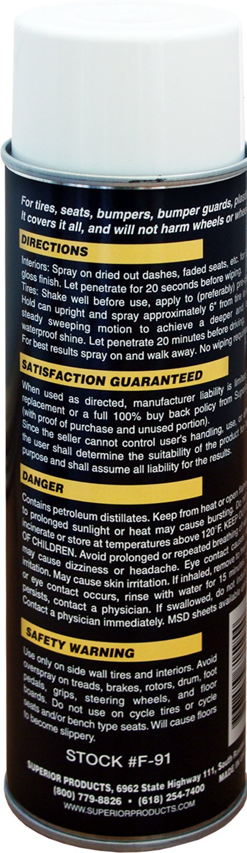 Superior Products California Cover All Automotive Tire Shine Aerosol Spray Can & Professional Grade -Tire Dressing - High Gloss