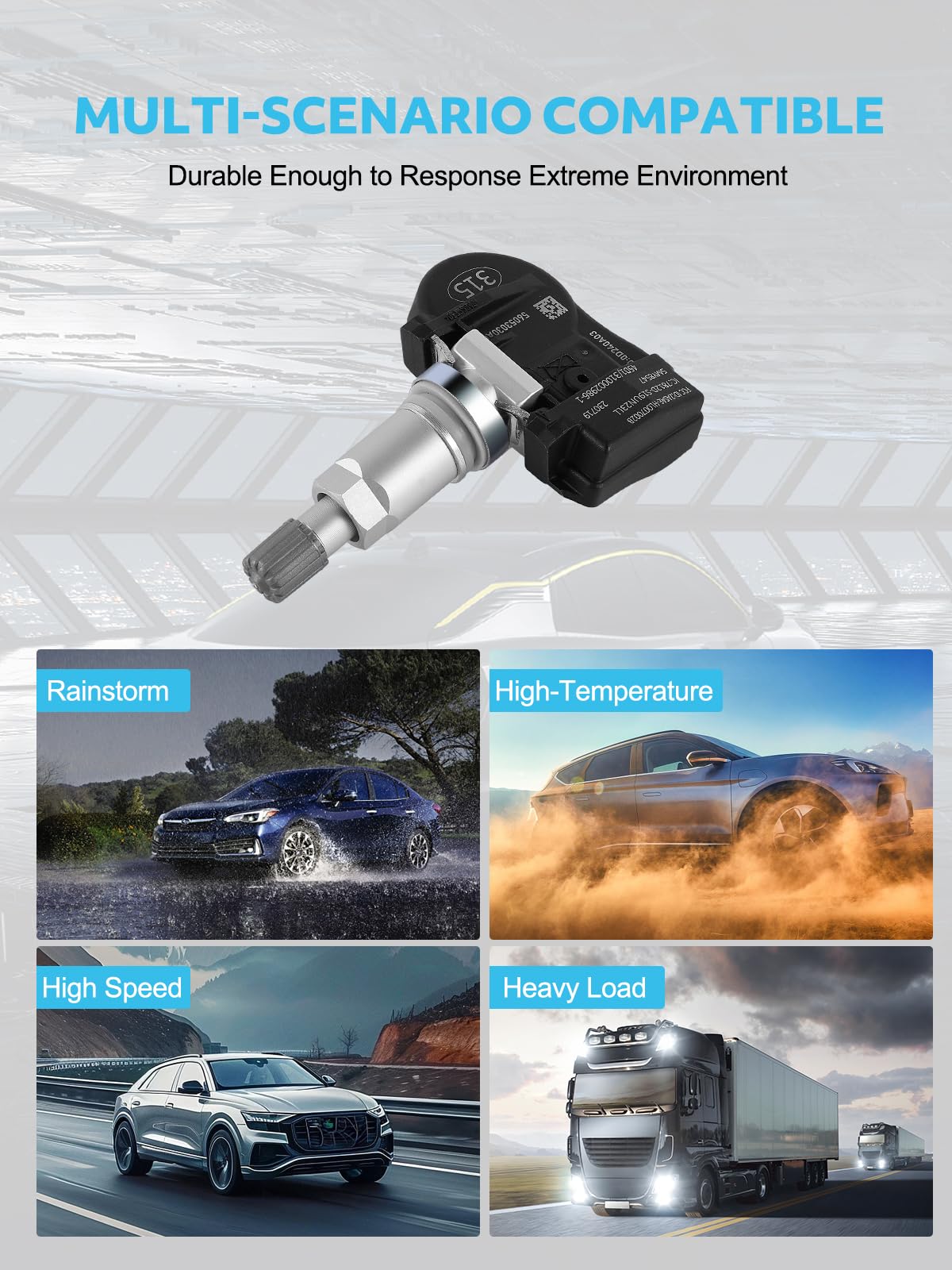 TAUTOY 56053030AC 56029465AB Tire Pressure TPMS Sensors for Jeep Compass Grand Cherokee Liberty Patriot,Dodge Magnum Grand Carav