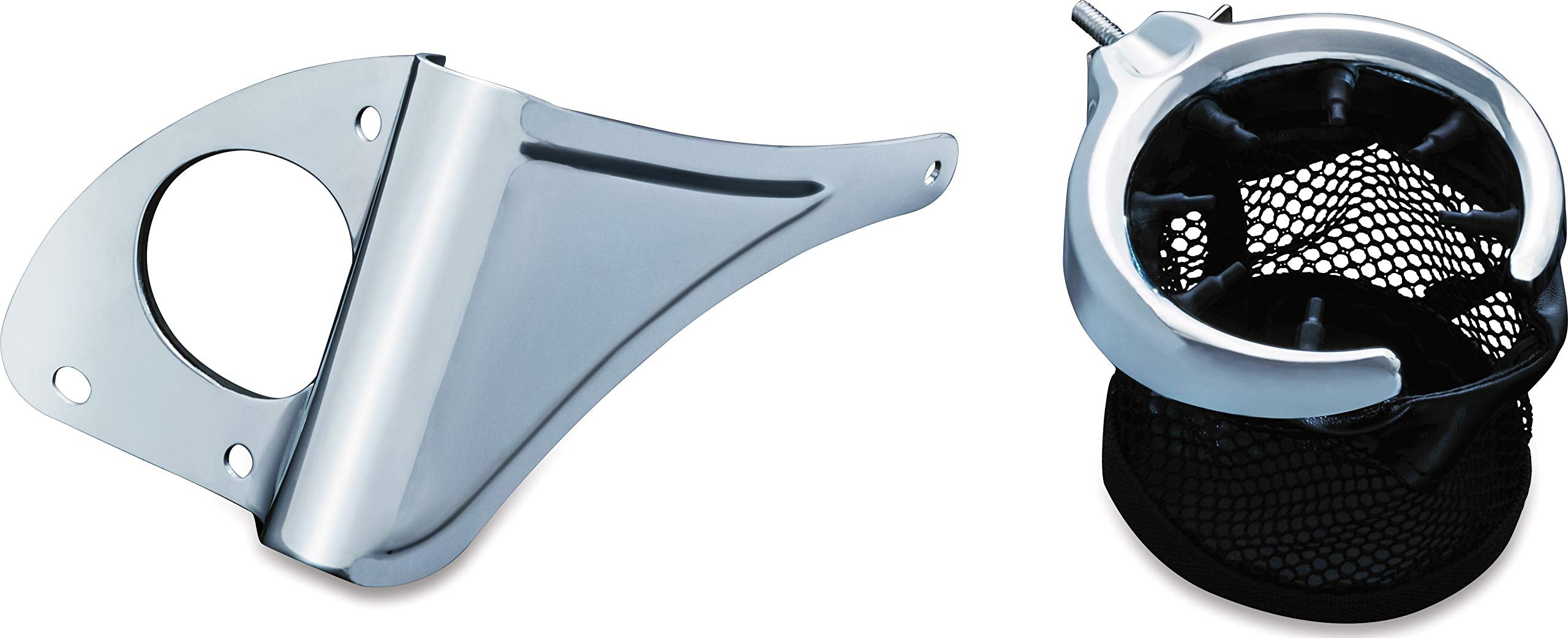 Kuryakyn 1692 Motorcycle Accessory: Passenger Drink/Cup Holder With Mesh Basket For 2014-19 Harley-Davidson Touring & Trike Moto