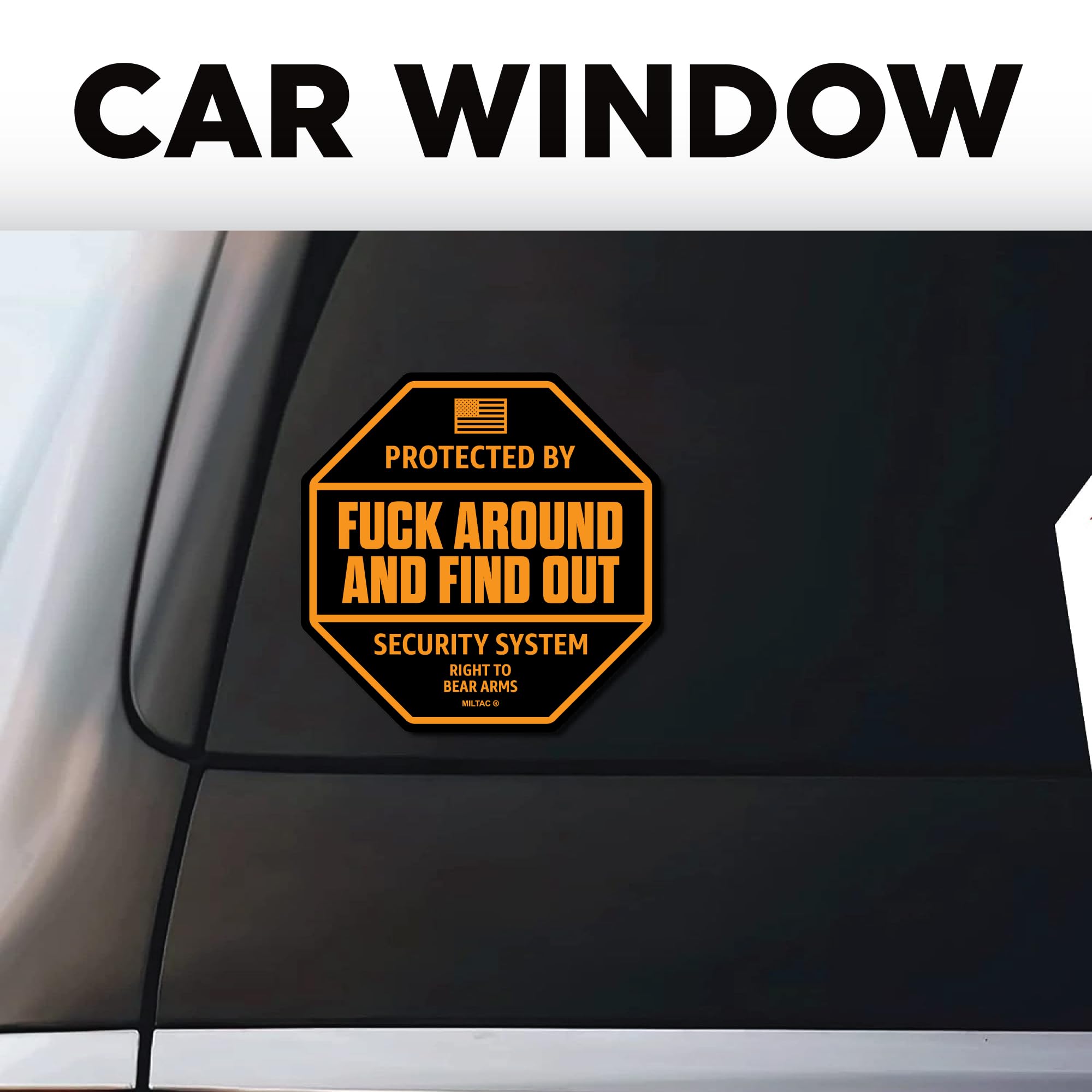 FAFO Sticker - FAFO Security Sign Warning [2-Pack] Protected by Fuck Around and Find Out Decals for Trucks, Home Window | Funny