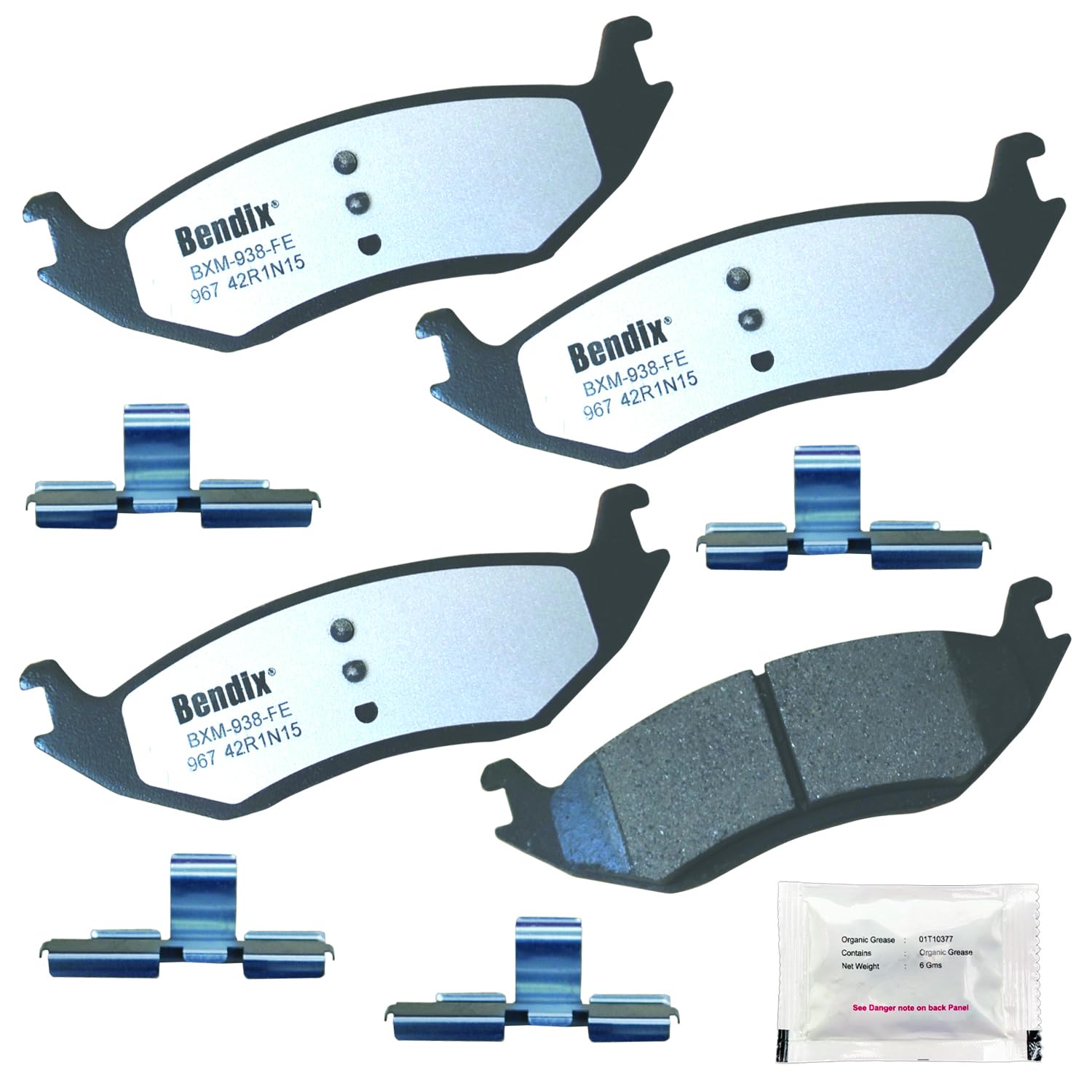 Bendix Fleet Metlok Mkd967Fm Semi-Metallic Rear Brake Pads For Chrysler Aspen 2009-2007, Dodge Durango 2009-2003, Ram 1500 2010-