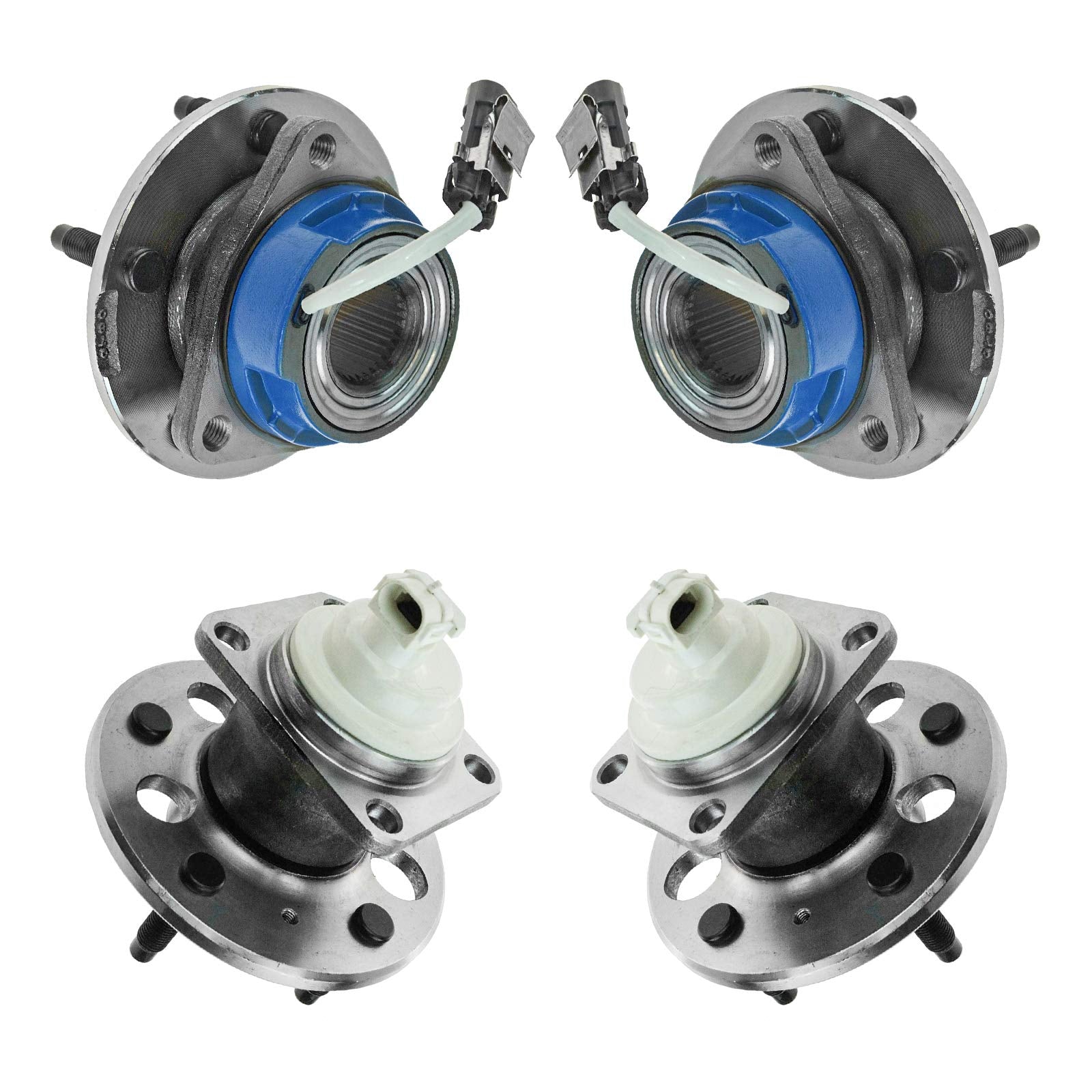 Trq Front & Rear Wheel Hub Bearing Kit Set Of 4 Lh Left Driver Rh Right Passenger Replacement Compatible With Aztek Century Gran