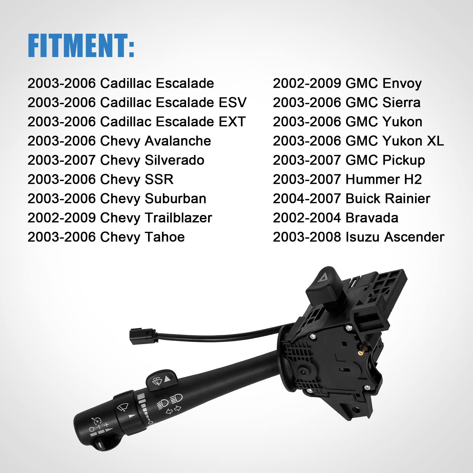 Turn Signal Switch Multifunction Combination Switch Wiper Washers Hazard Switch Replacement For 2003-2006 Chevy Silverado Tahoe Gmc Sierra Yukon Cadillac Escalade, Replaces# 12450067, D6299A, Sw3792
