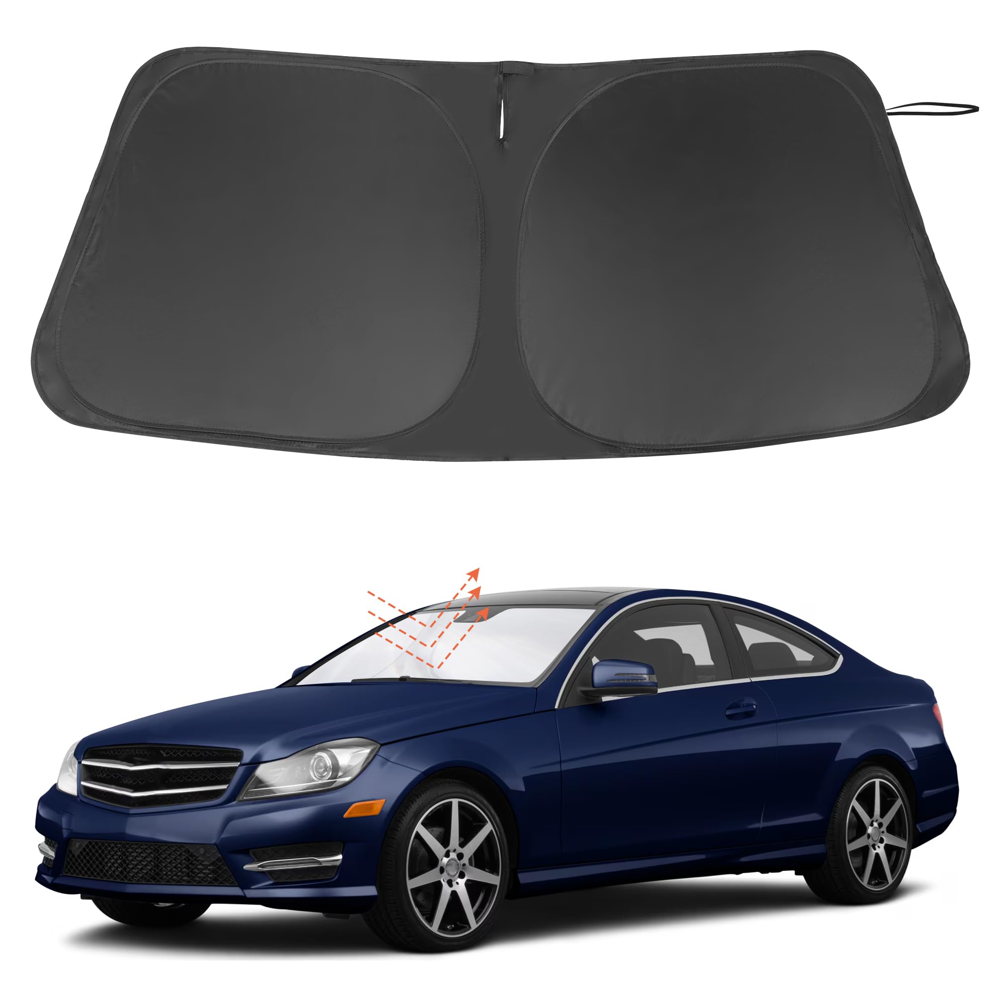 Windshield Sun Shade Custom Fit For 2015-2021 Mercedes Benz C Class W205 C250 C300 C400 Accessories Foldable Sunshade Sun Blocke