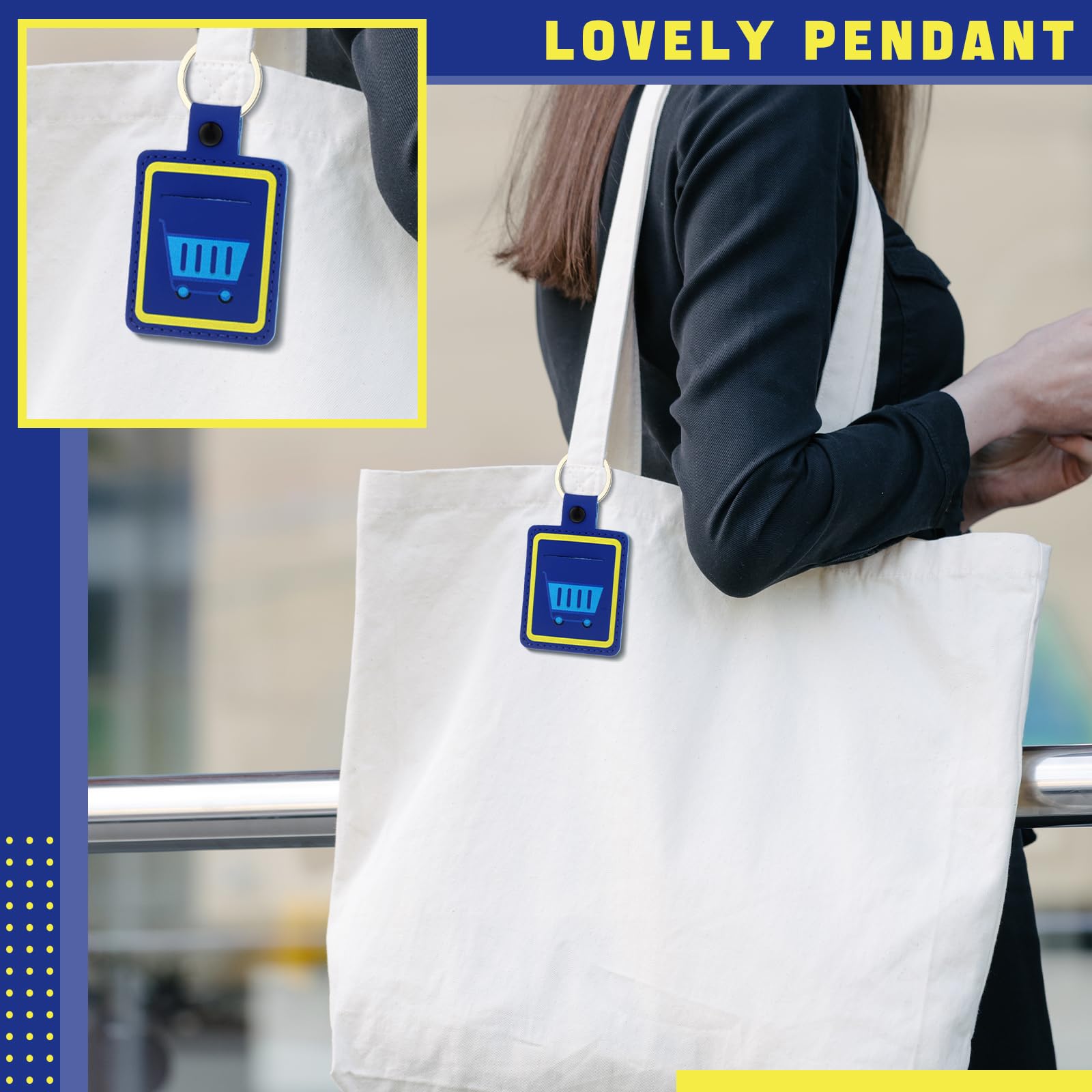 Quelay 3 Pcs Quarter Holder Keychain Shopping Cart Quarter Holder for Grocery Unisex Gift Supermarket Shopping Lovers(Classic)