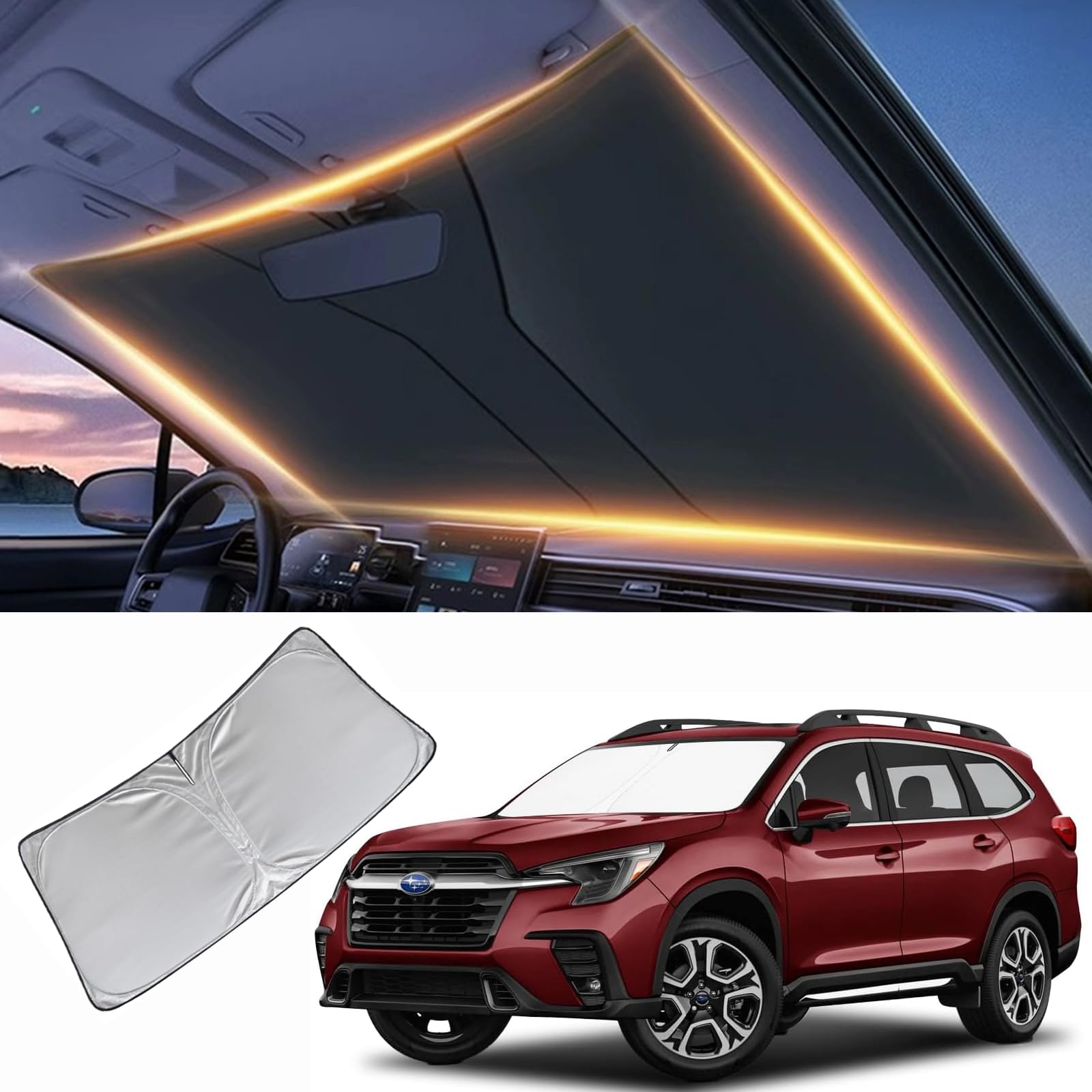 Windshield Sun Shade For Subaru Ascent Front Window Shades Cover For 2019-2024 Ascent Windshield Sun Visor Protector Car Accesso