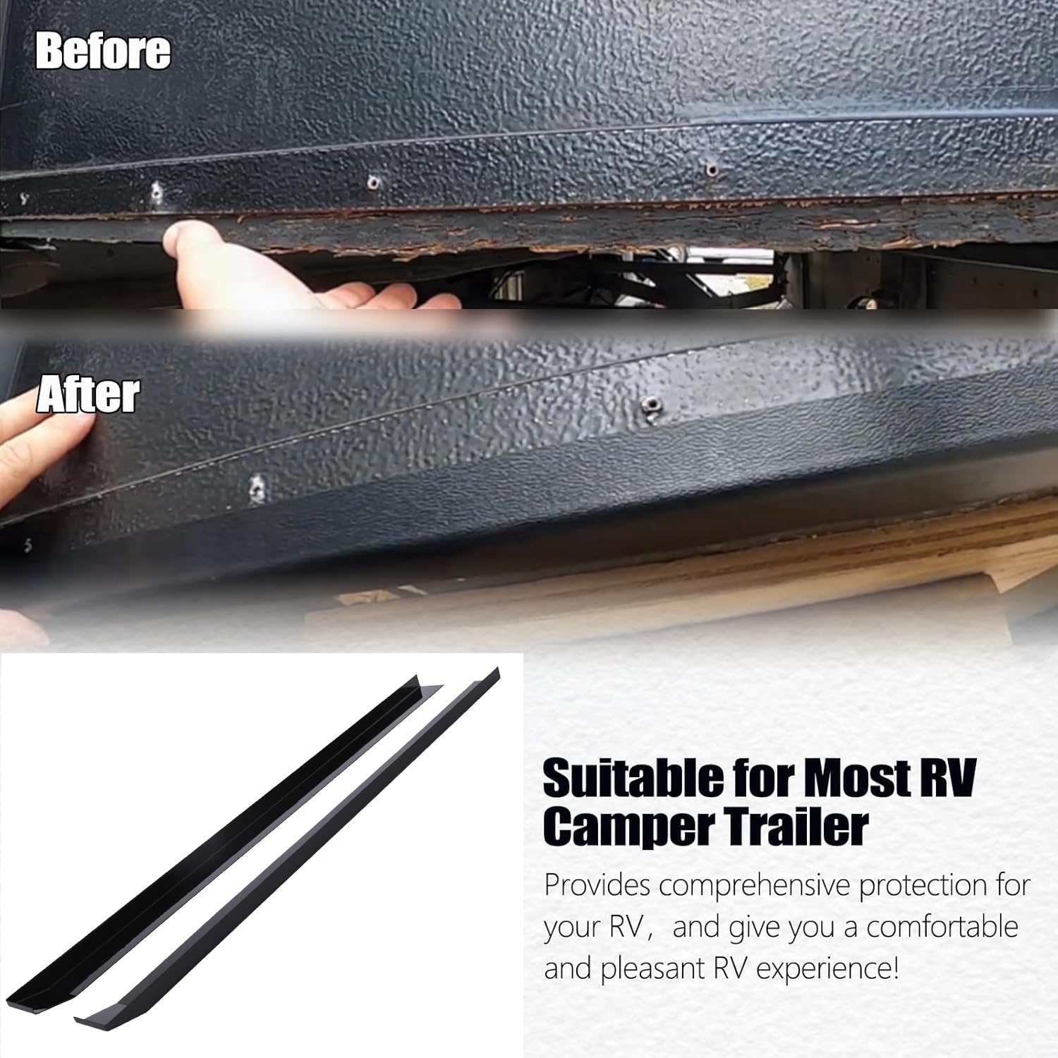 JISKAIAI Upgraded RV Slide Out Ski Set, RV Floor Saver Corner Edge Protector Tracks Prevent Sticking/Catching