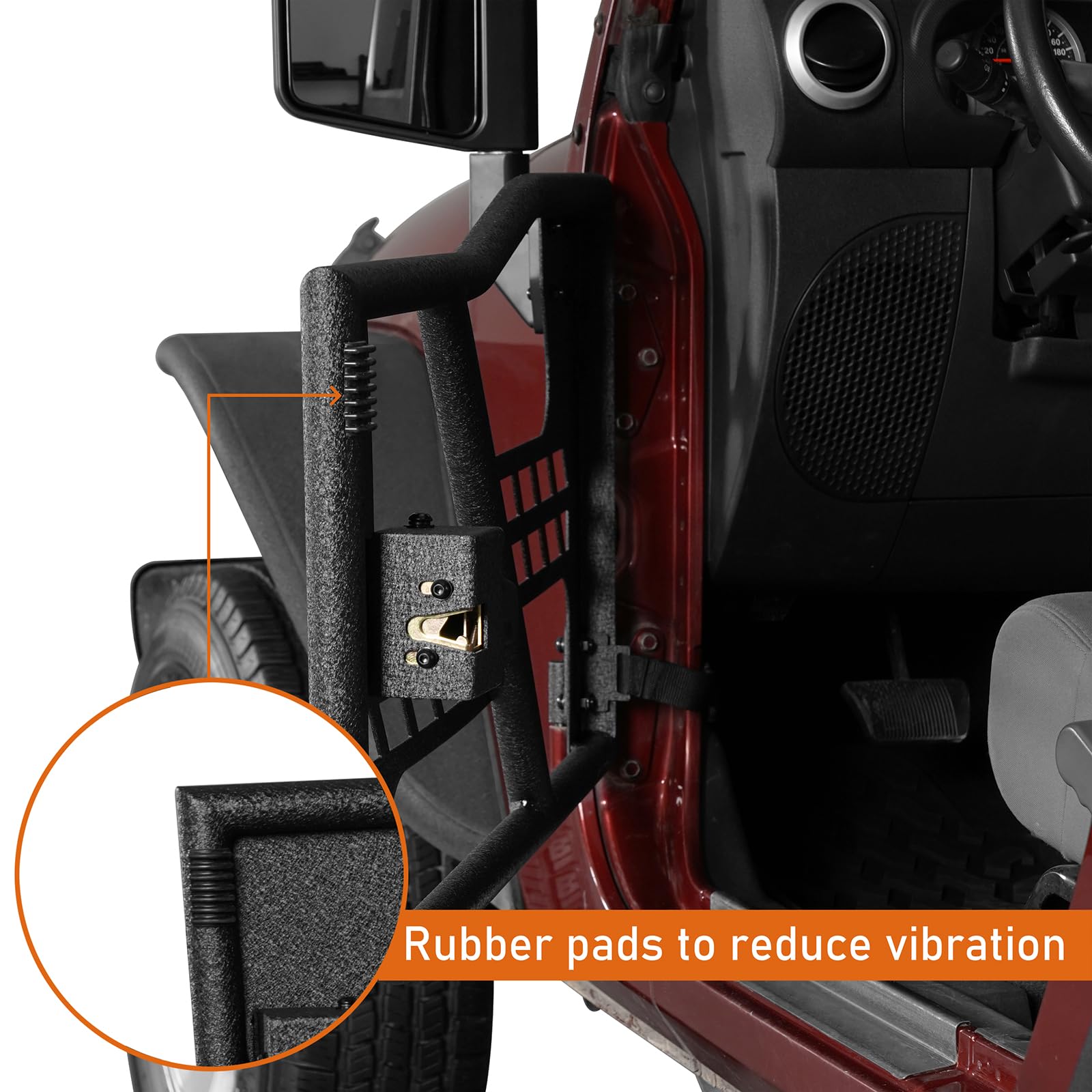 Hooke Road Wrangler Jk 2 Doors Tube Half Door Guards For 2007-2018 Jeep Wrangler Jk (2-Door Only)