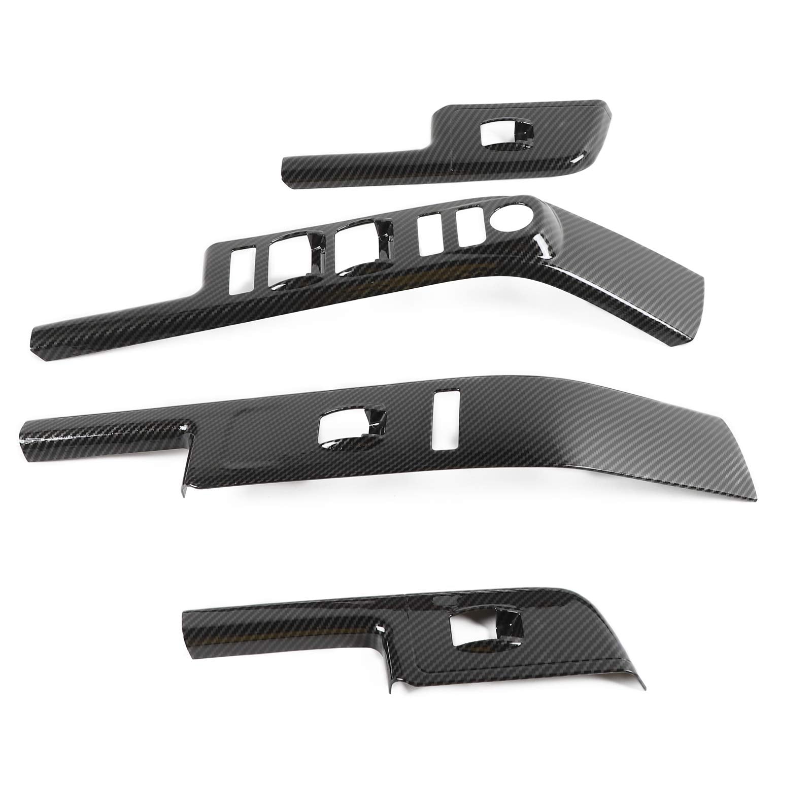 Rt-Tcz For Chevy Silverado Carbon Fiber Window Switch Panel Trim Cover For Chevrolet Silverado Gmc Sierra 2014 2015 2016 2017 Carbon Fiber Interior Accessories 4Pcs