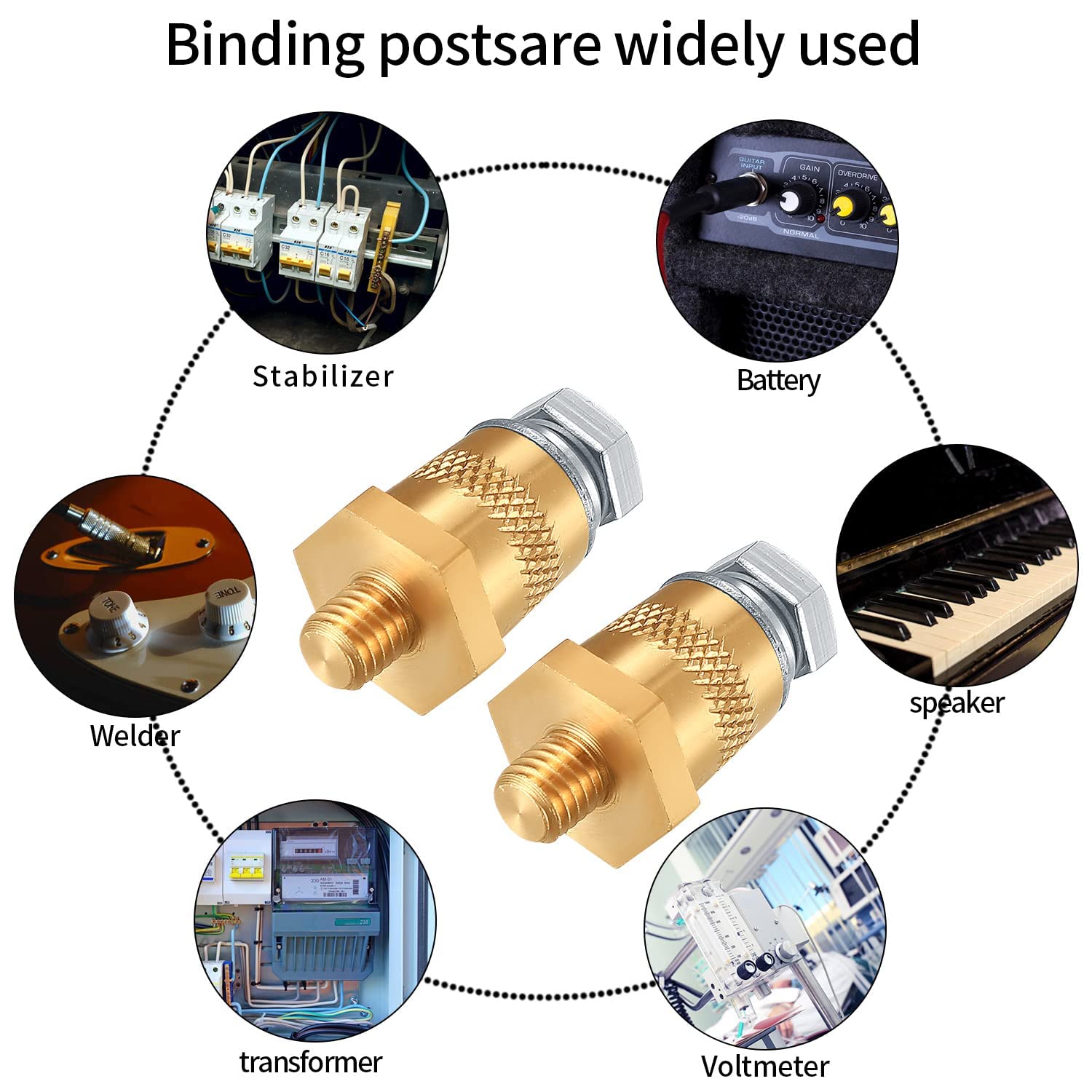2 Packs Battery Terminal Connectors Set, Auto Battery Post Terminals Post Adapters, for M8 Top or Side Post Threaded Terminal Ch