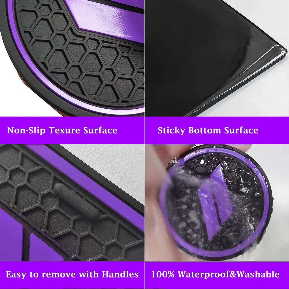Auprite Non-Slip Anti Dust Mats For Dodge Challenger Accessories 2015 2016 2017 2018 2019 2020 2021 2022, Custom Fits Cup Holder Liners Mats Door Pocket Center Console Liners (Purple/11Pcs)