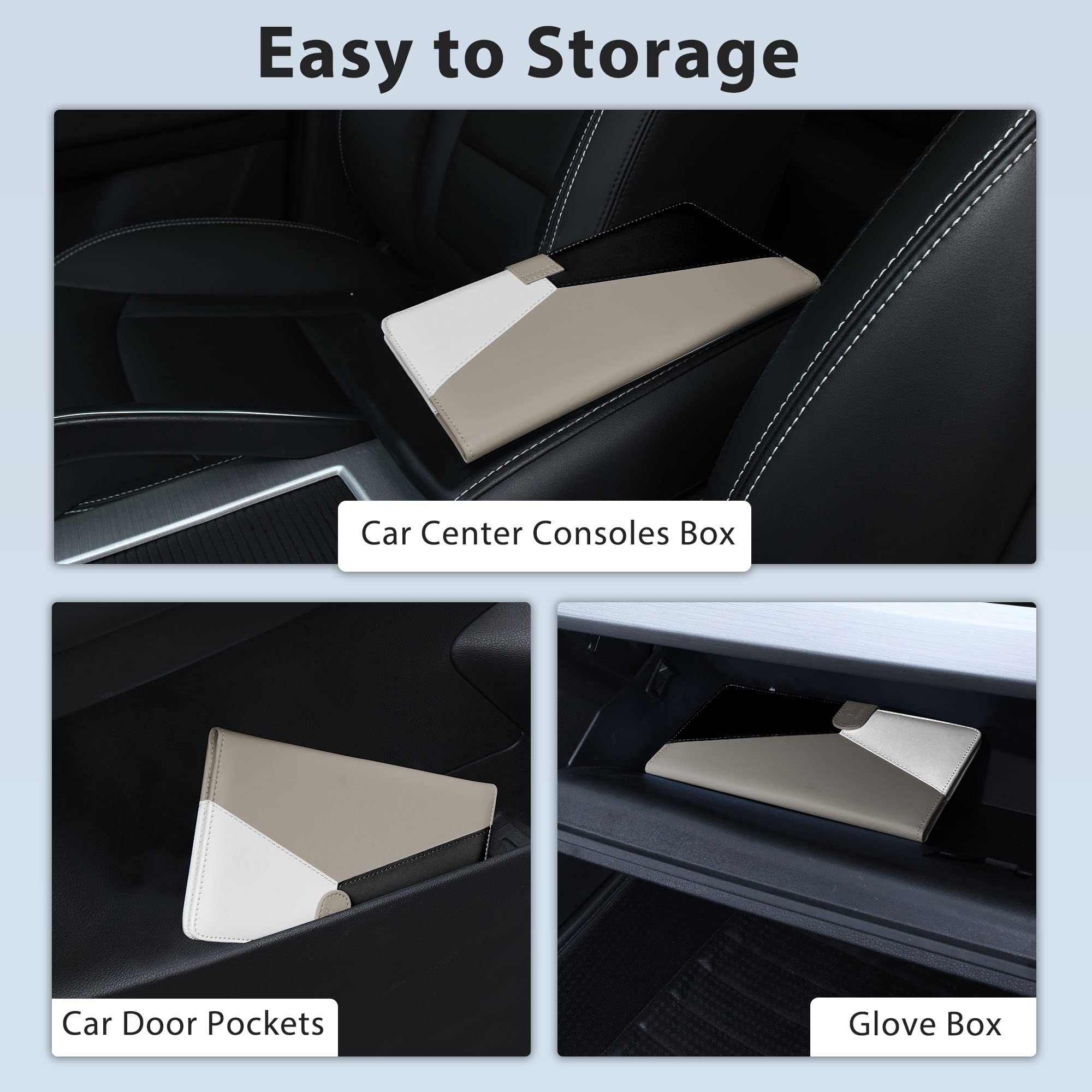 Pl Zmpwlq Vehicle-Glove-Box-Organizer,Car-Registration-And-Insurance-Holder With Magnetic Closure Leather-Car-Document-Holder For Cards Auto Car Document Wallet Case Essential Document Driver License