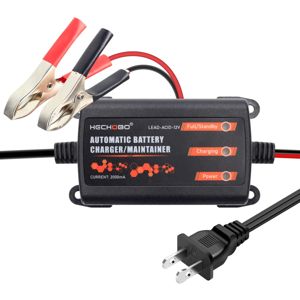12V 2A Battery Charger, Trickle Charger For Lawn Mower Battery, Motorcycle, Car, Boat, Atvs, Riding Andmore -2000Ma Battery Maintainer And Desulfator Withintelligent Interface