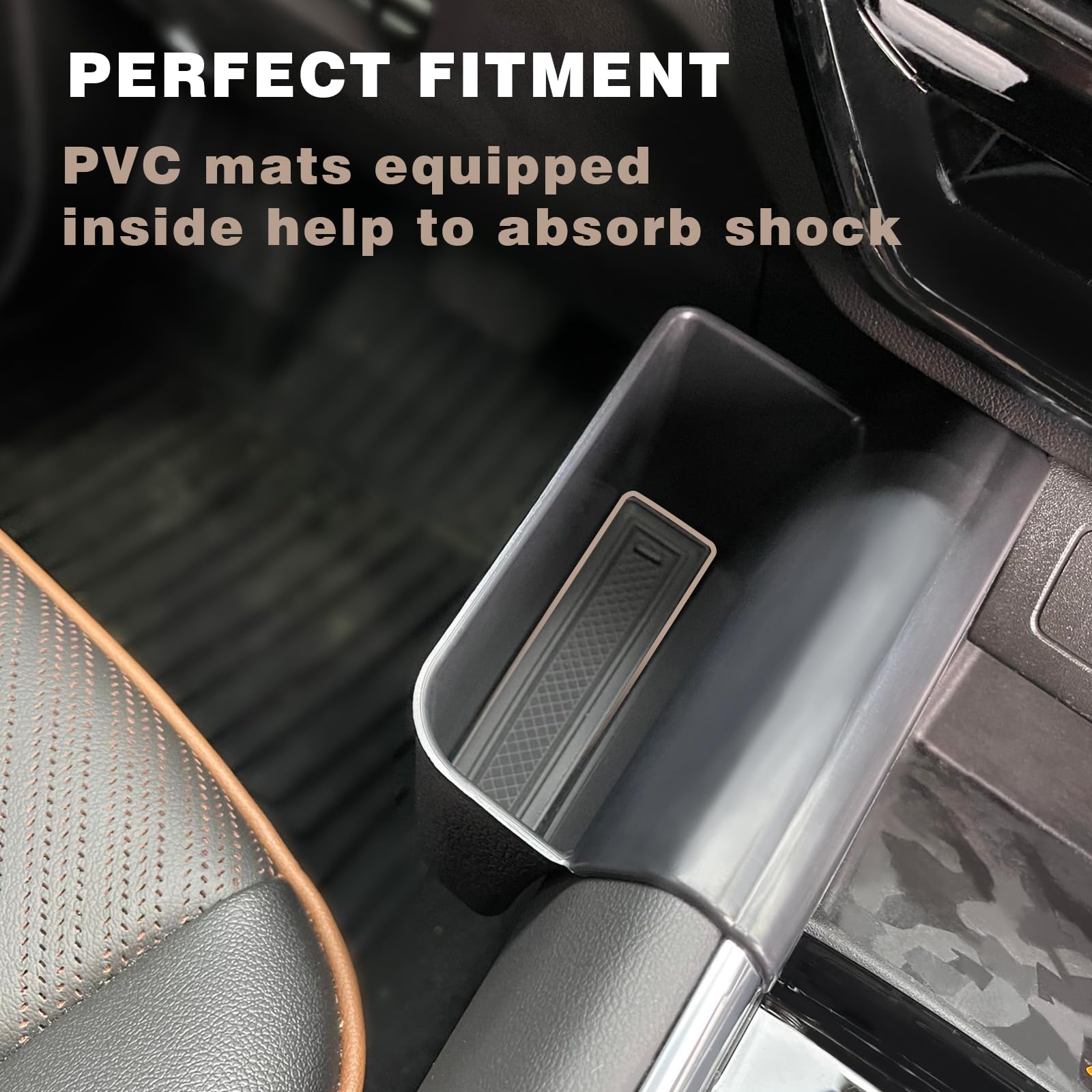 Muslogy Console Side Organizer Set for 2023-2025 Colorado & Canyon, ABS Material, Black, Model MUS-CCSIDEBOX