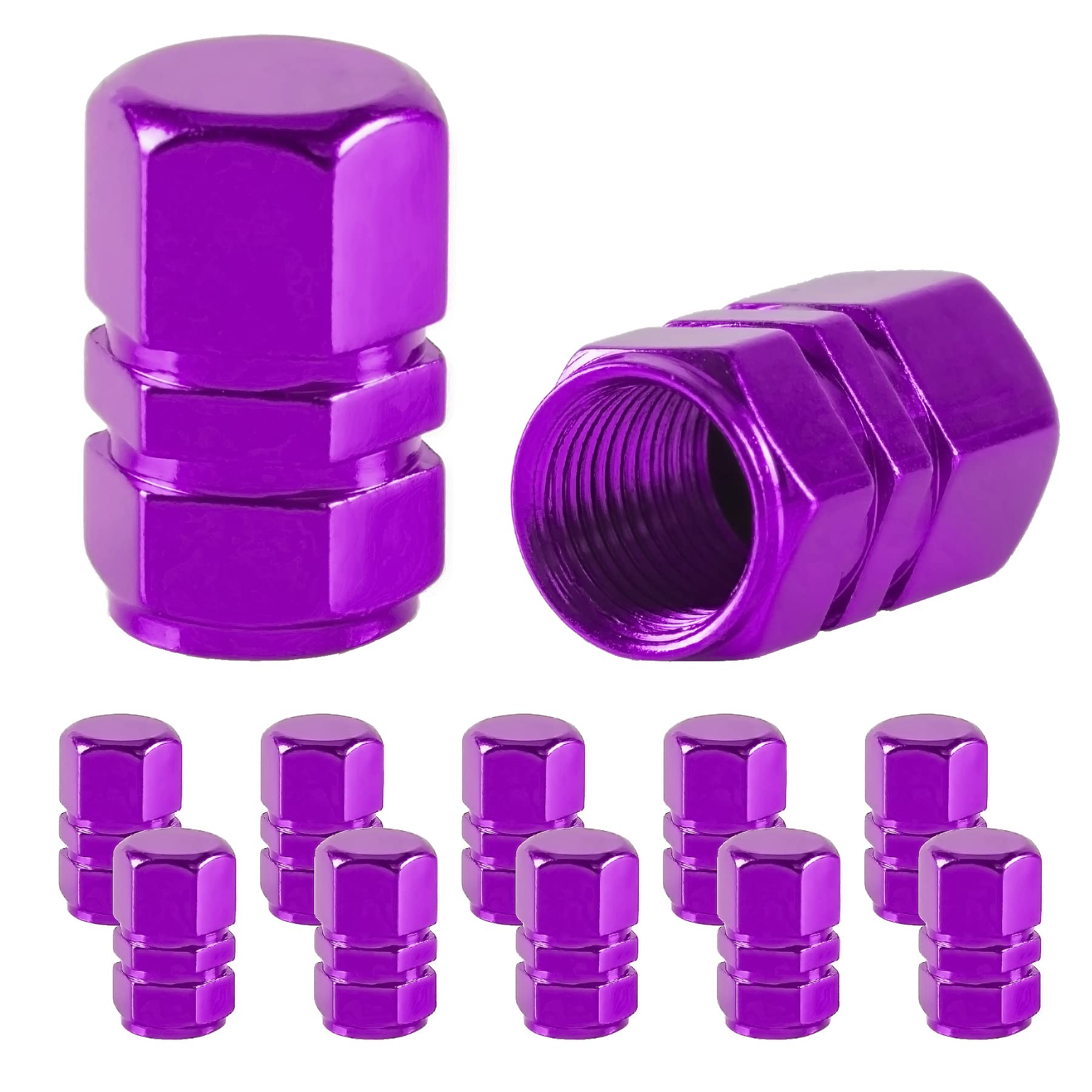 Justtop Car Tire Valve Stem Caps, 12Pcs Air Caps Cover, Universal For Cars, Suvs, Bike, Trucks And Motorcycles-Purple