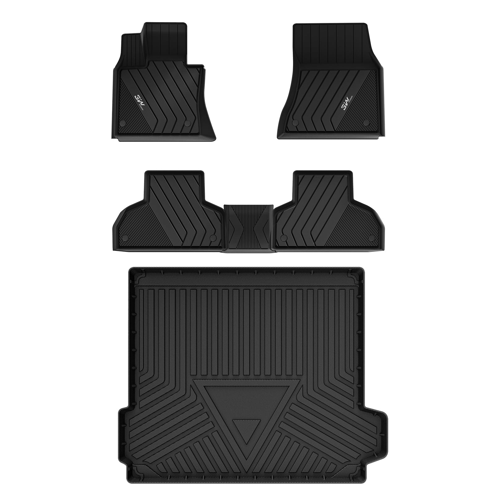 3W Bmw X5 Floor Mats & Cargo Liner Fit For Bmw X5 2014 2015 2016 2017 2018, Tpe All-Weather Custom Fit Full Set Harmless Heavy D