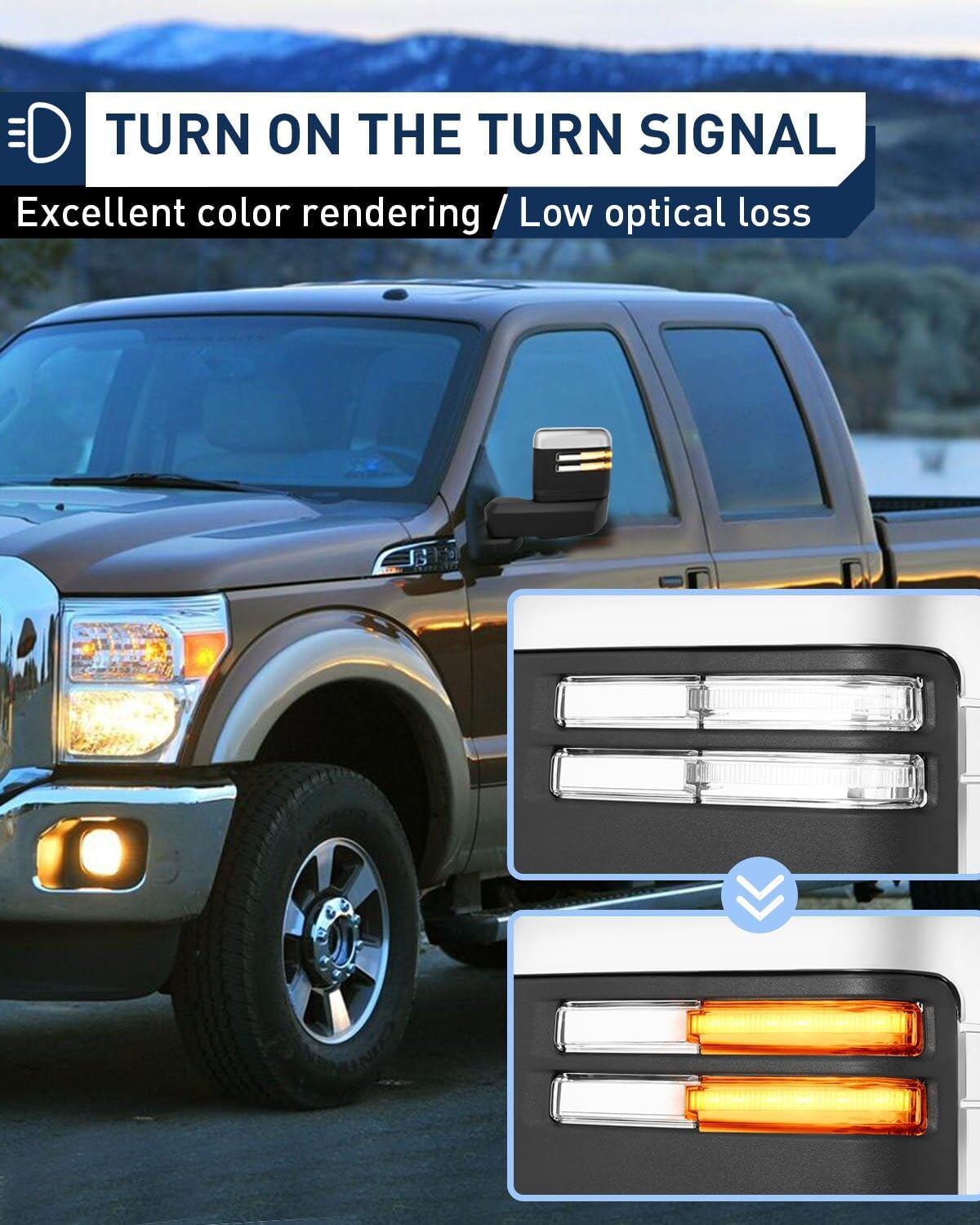 Eccpp Towing Mirrors Tow Mirrors With 2019-2022 For Gmc For Serria 1500 Power Heated Turn Signal Width Puddle Running Back-Up Light Temp Sensor Chrome Pickup Truck Mirrors