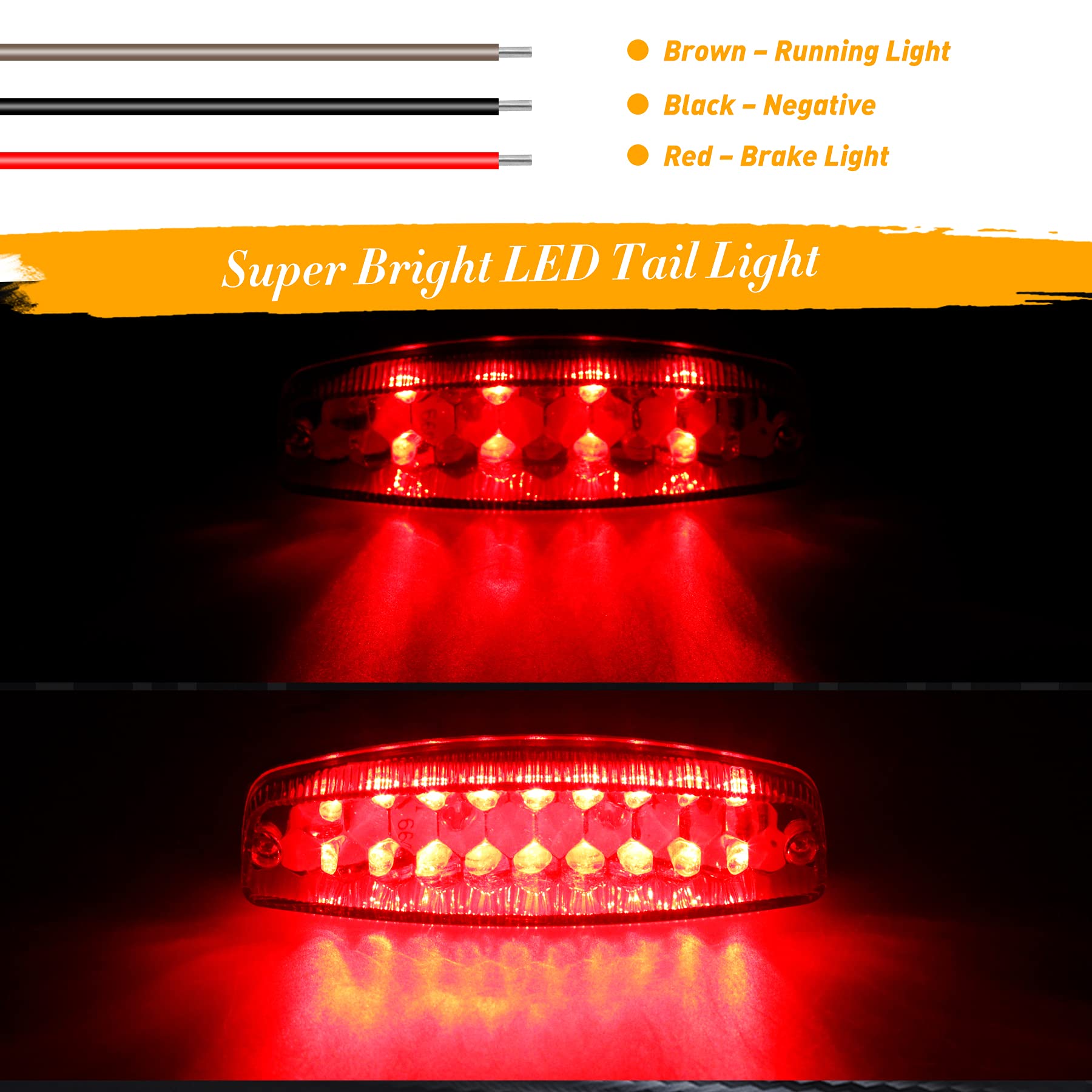 Quasco Universal 12V Tail Light Led Atv Taillight Brake Lights Compatible With Yamaha Honda Suzuki 50Cc 70Cc 90Cc 110Cc 125Cc Ta