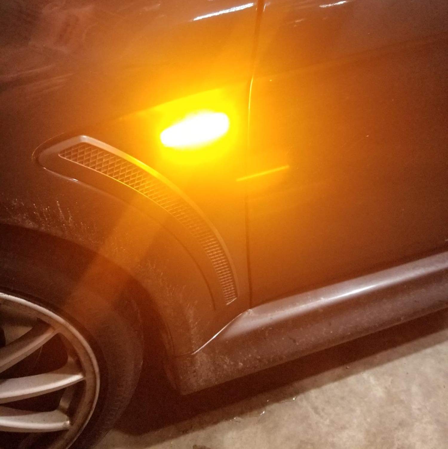 Ijdmtoy Smoked Sequential Blink Amber Led Side Marker Light Assembly Compatible With Mitsubishi Lancer Evo X Mirage Outlander Sp