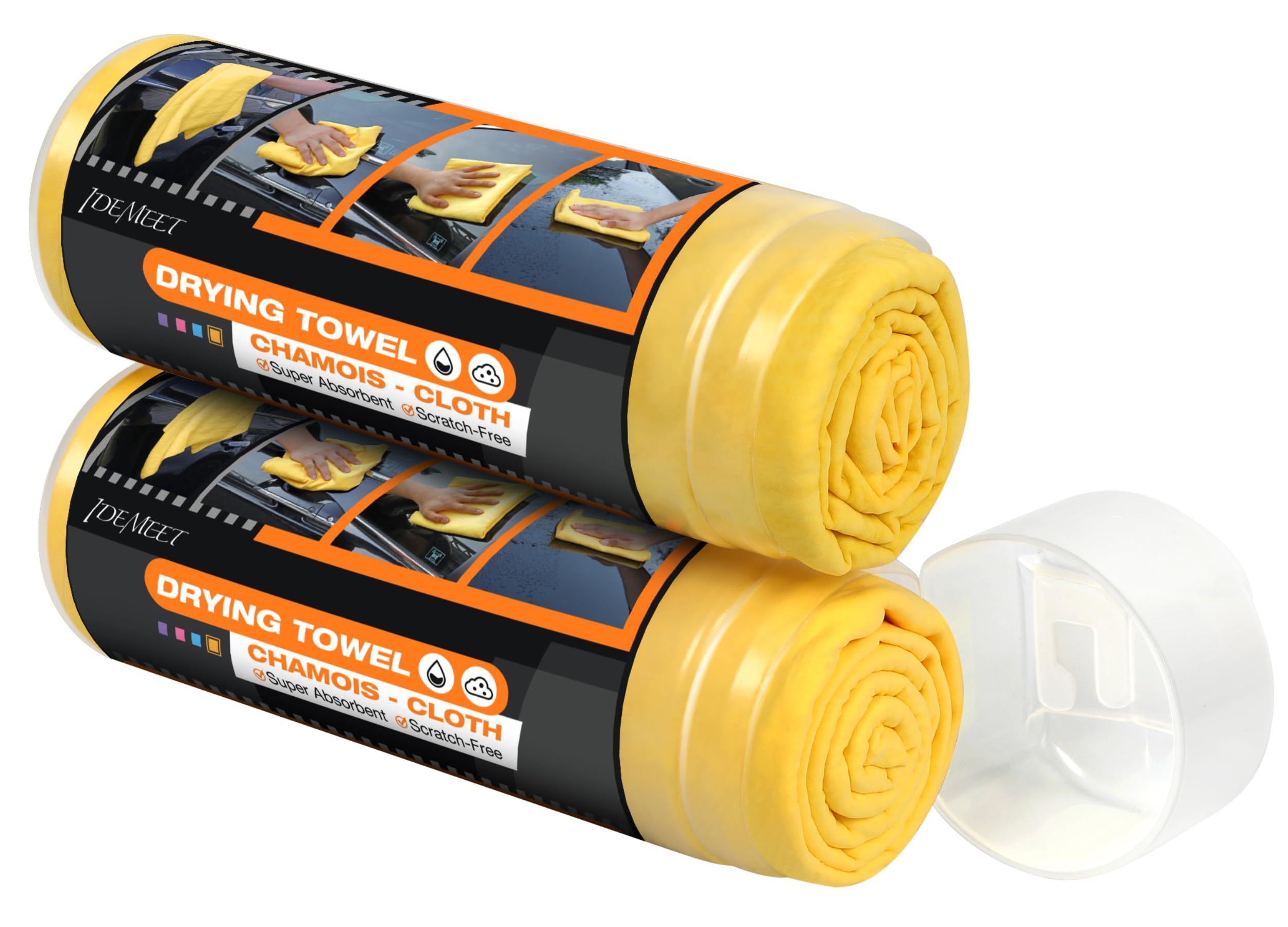 Premium Shammy Towel 2 Pack 26''X17'' Super Absorbent Car Drying Towel, Soft Reusable Chamois Cloth, Dust Remove, No Scratch/Spo