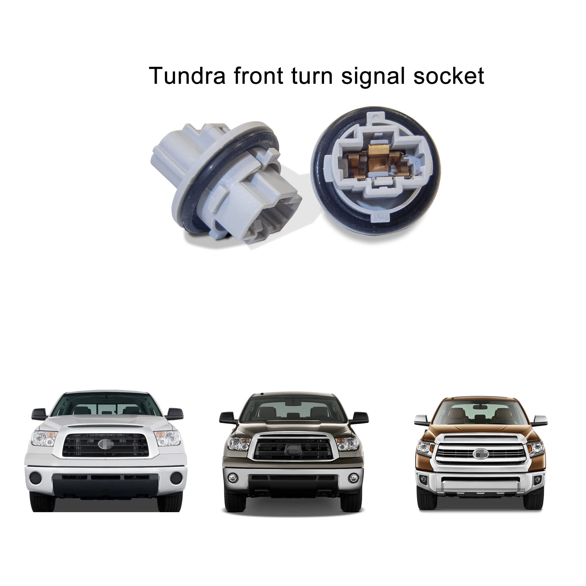 Autoacc Front Turn Signal Light Bulb Plug Socket Compatible with Toyota 2005-2021 Tundra, 2005-2016 Tacoma, 2008-2018 Sequoia, 2