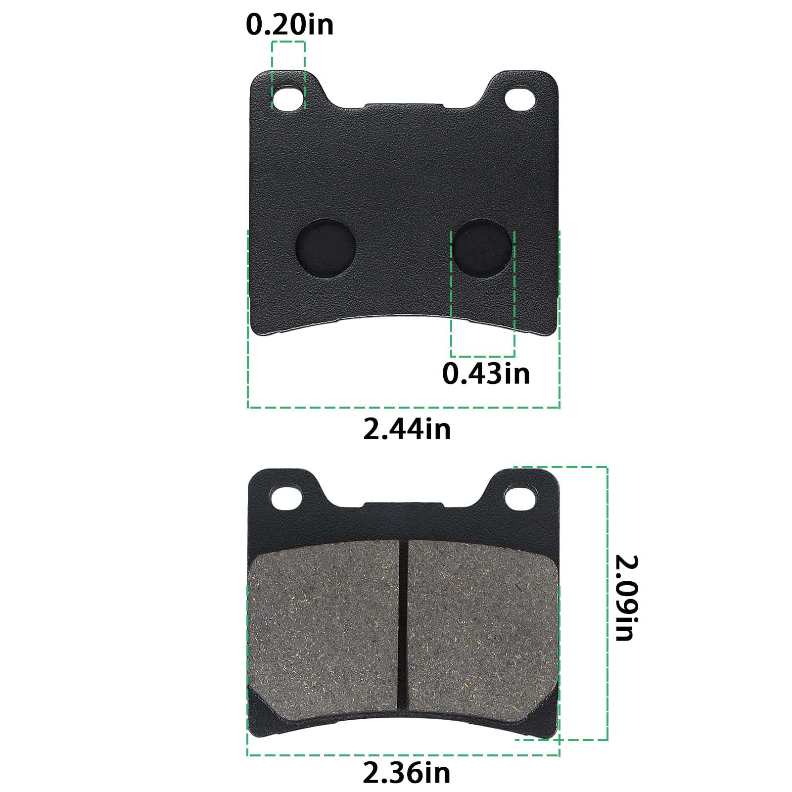 Locopow Front & Rear Brake Pads For Yamaha Vstar V Star 1100 Classic Custom Xvs1100 1999 2000 2001 2002 2003 2004 2005 2006 2007