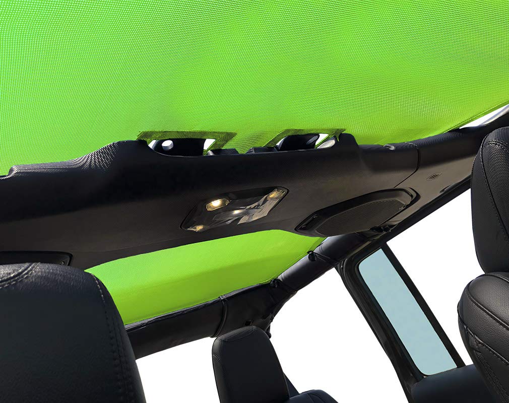 Shadeidea Sun Shade Top For Jeep Wrangler Jl (2018-2023) Unlimited 4 Door Front And Rear - Green Mesh Screen Sunshade Jlu Top Co
