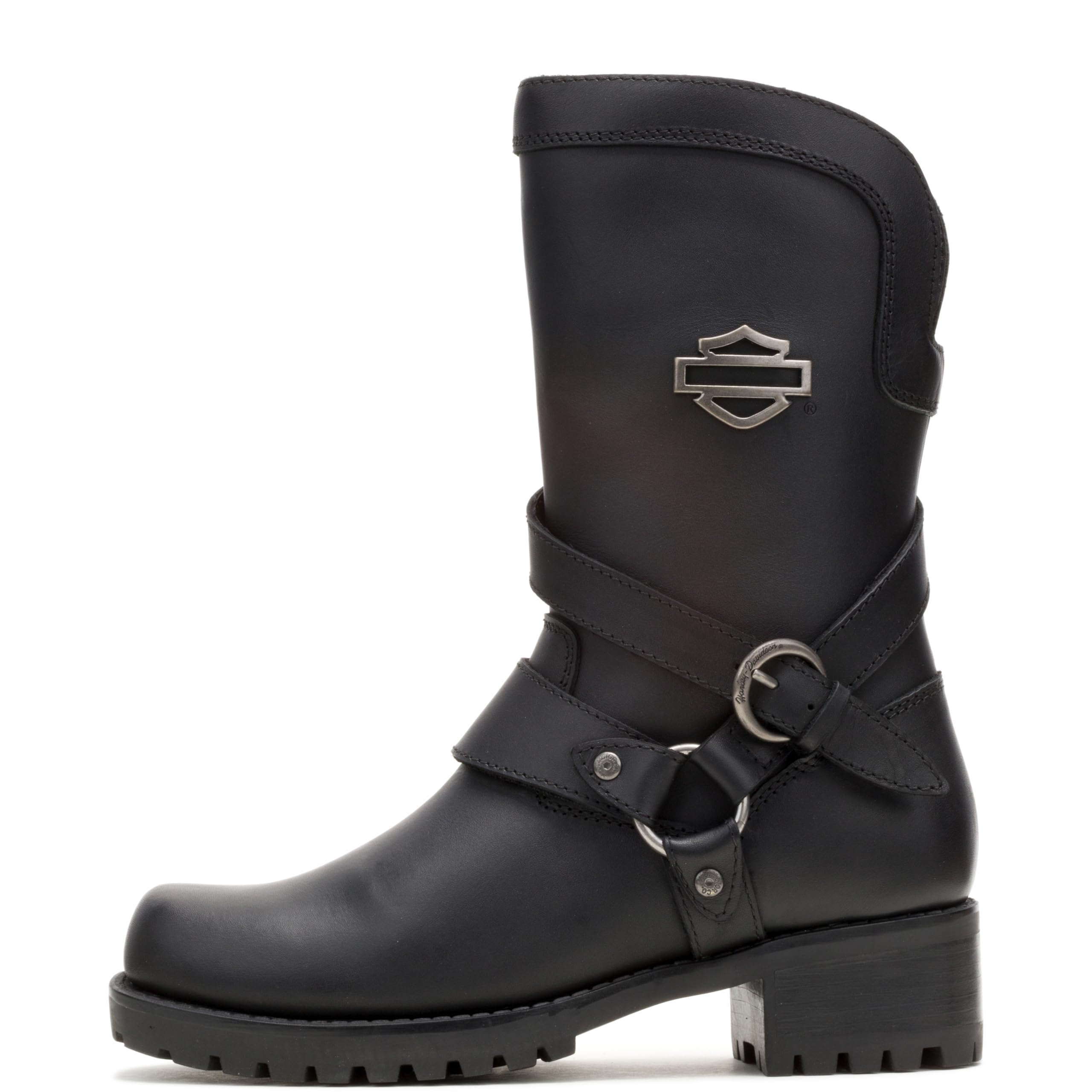 HARLEY-DAVIDSON FOOTWEAR Women's Amber Motorcycle Boot, Water Resistant, Leather, Black, 11 M US, Model D85514