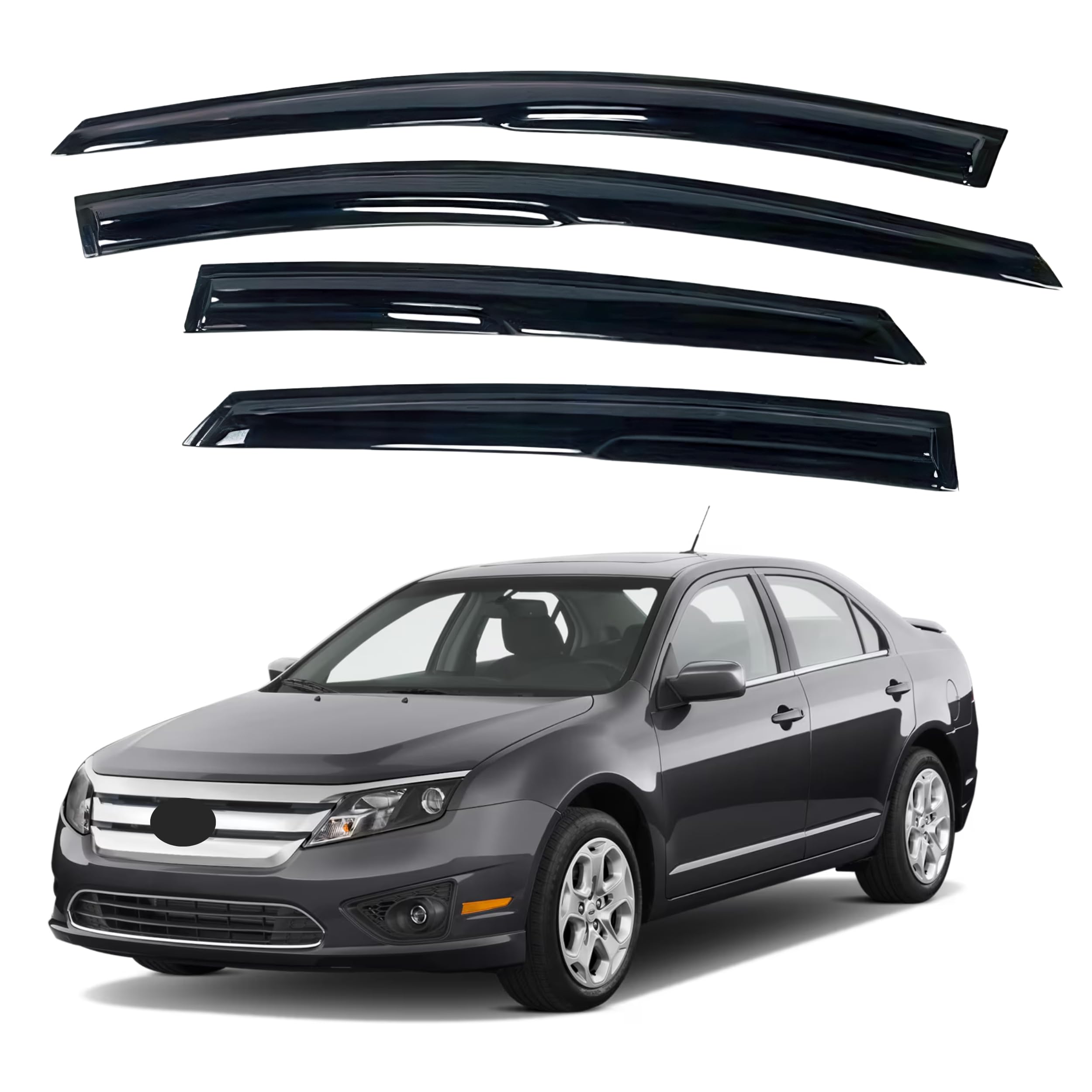 Ig Window Visor Compatible With Ford Fusion 2006-2012, Lincoln Mkz 2007-2012, Mercury Milan 2006-2010, Lincoln Zephyr 2006, 4Pc 