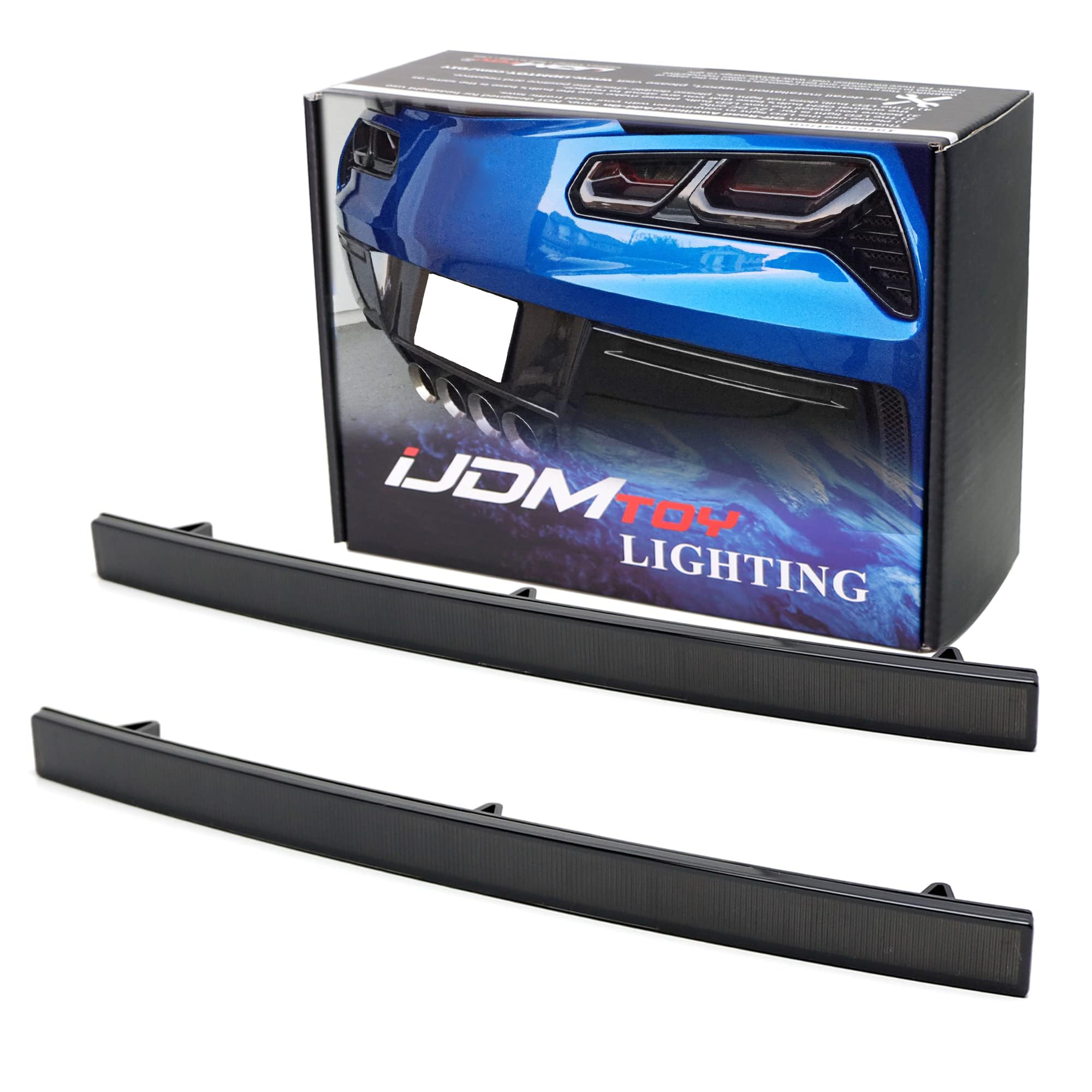 Ijdmtoy Smoked Lens Rear Bumper Reflector Lenses Compatible With 2014-19 Chevrolet C7 Corvette, Oe-Spec Lh Rh Assembly