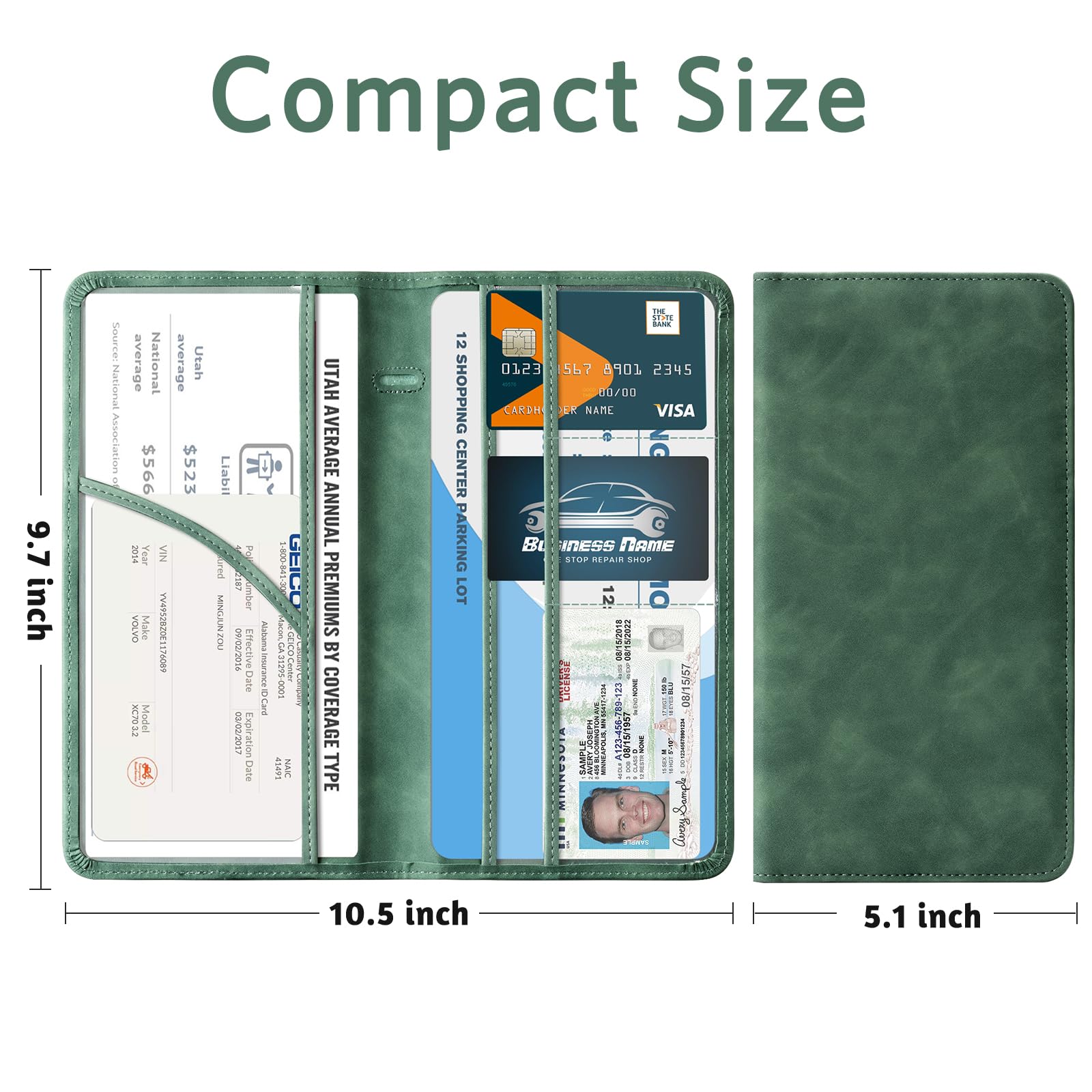 Cobak Car Registration And Insurance Holder - Vehicle Glove Box Car Organizer,Auto Truck Comparment Accessories Case With Magnet