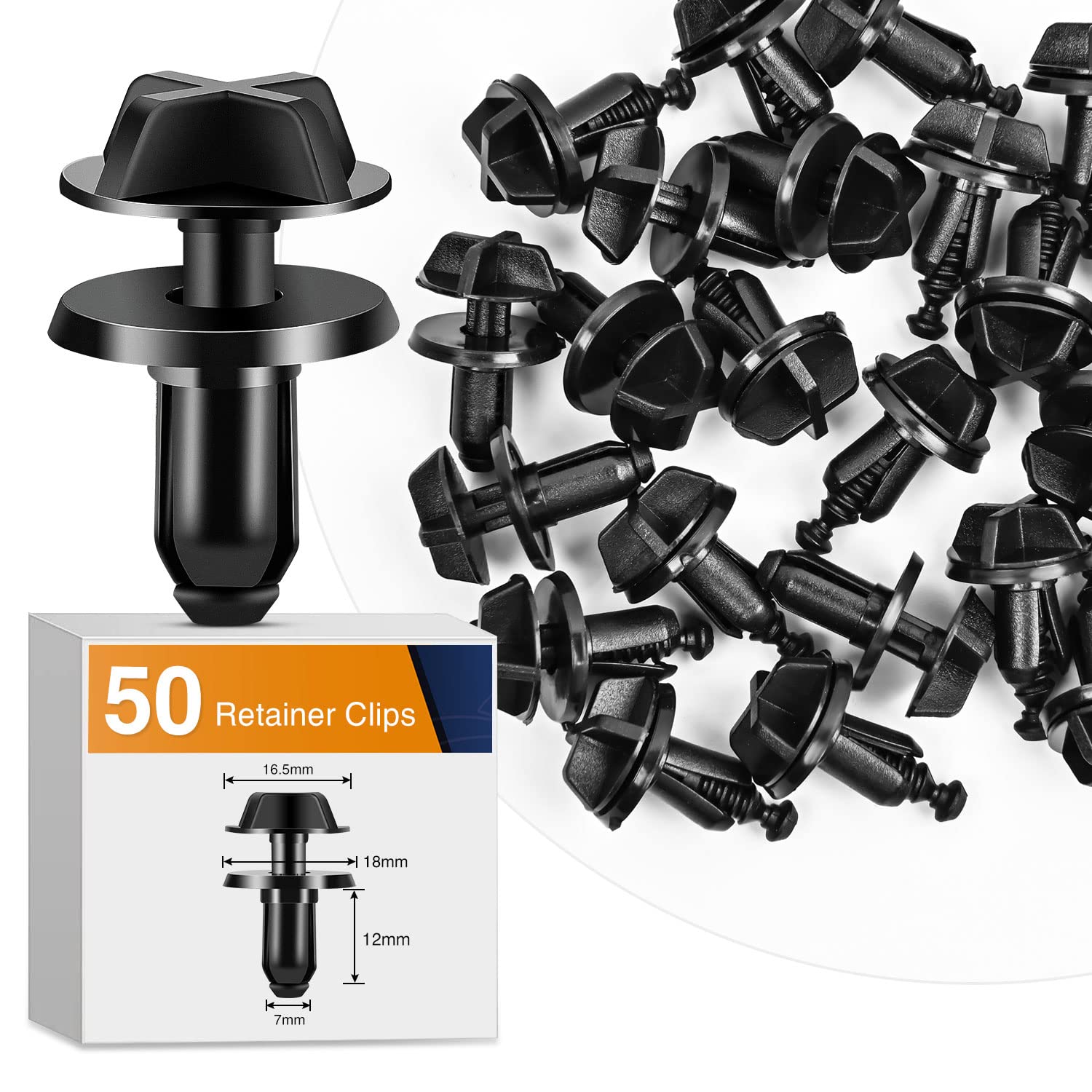 Gooacc 50Pcs Lower Radiator Shield Push-Type Retainer Fender Liner Rivet Radiator Sight Shield Clip Compatible With Ford #W71651